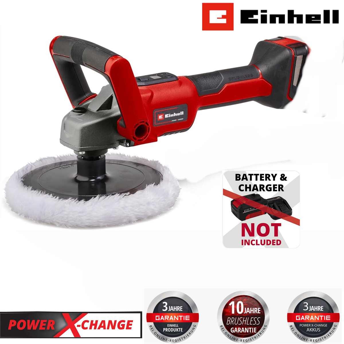 Einhell Akku-Poliermaschine Akku-Polier- / Schleifmaschine CE-CP 18/180 Li 18V Drehzahlregulierung