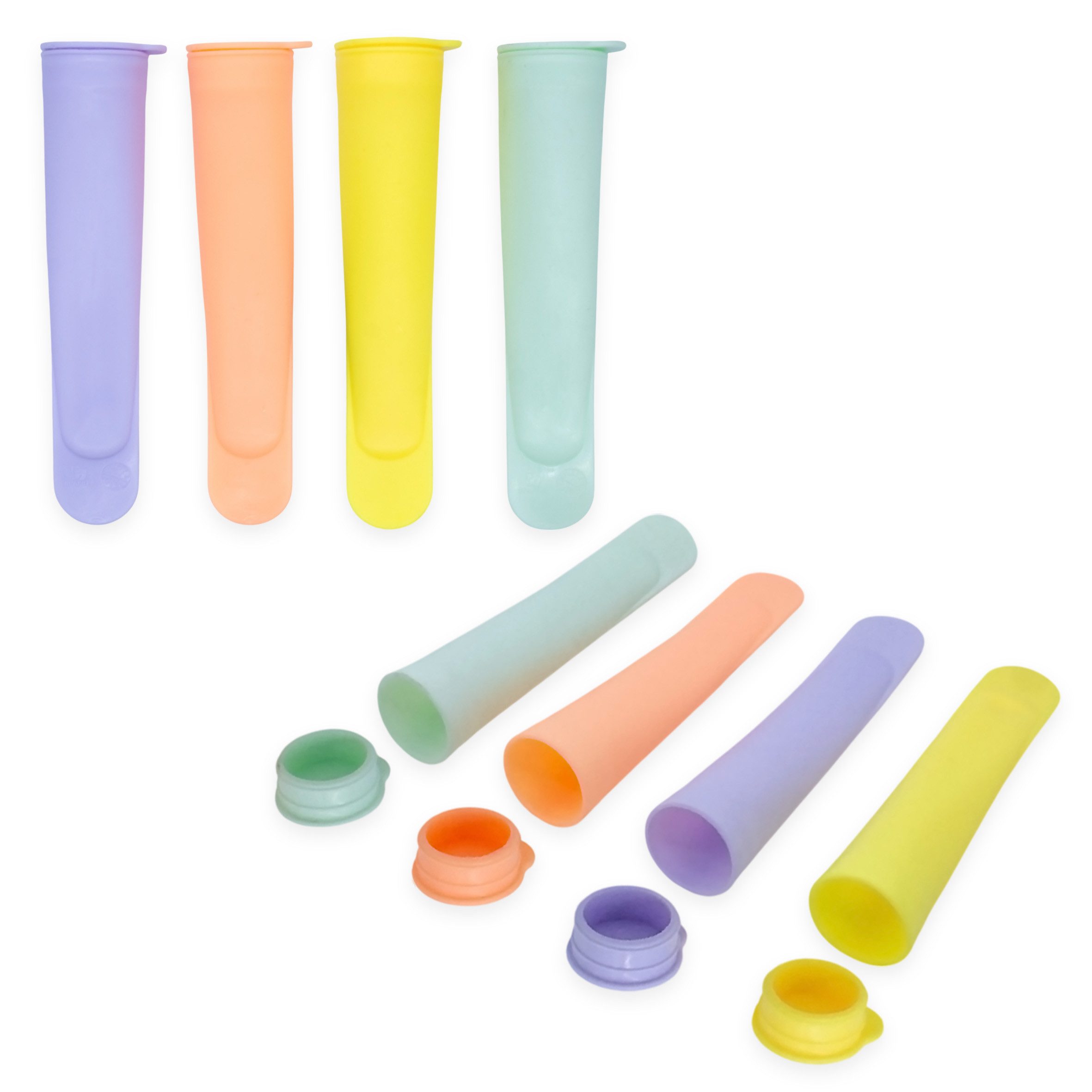 Spetebo Eisform Silikon Eisform Tüte mit Deckel 78 ml - 8er Set, (Anzahl 1-tlg), wiederverwendbar