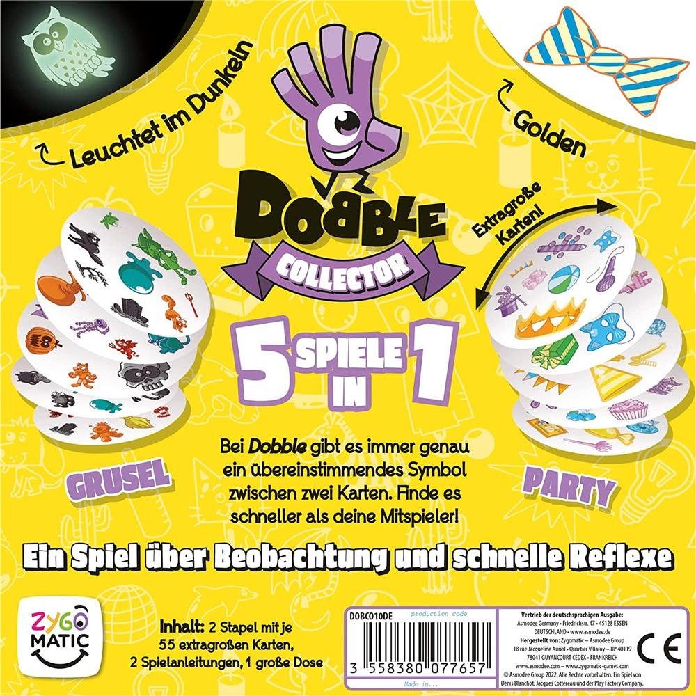 Asmodee Spiel Dobble Collector, Kartenspiel, für 2-8 Spieler, ab 6 Jahre