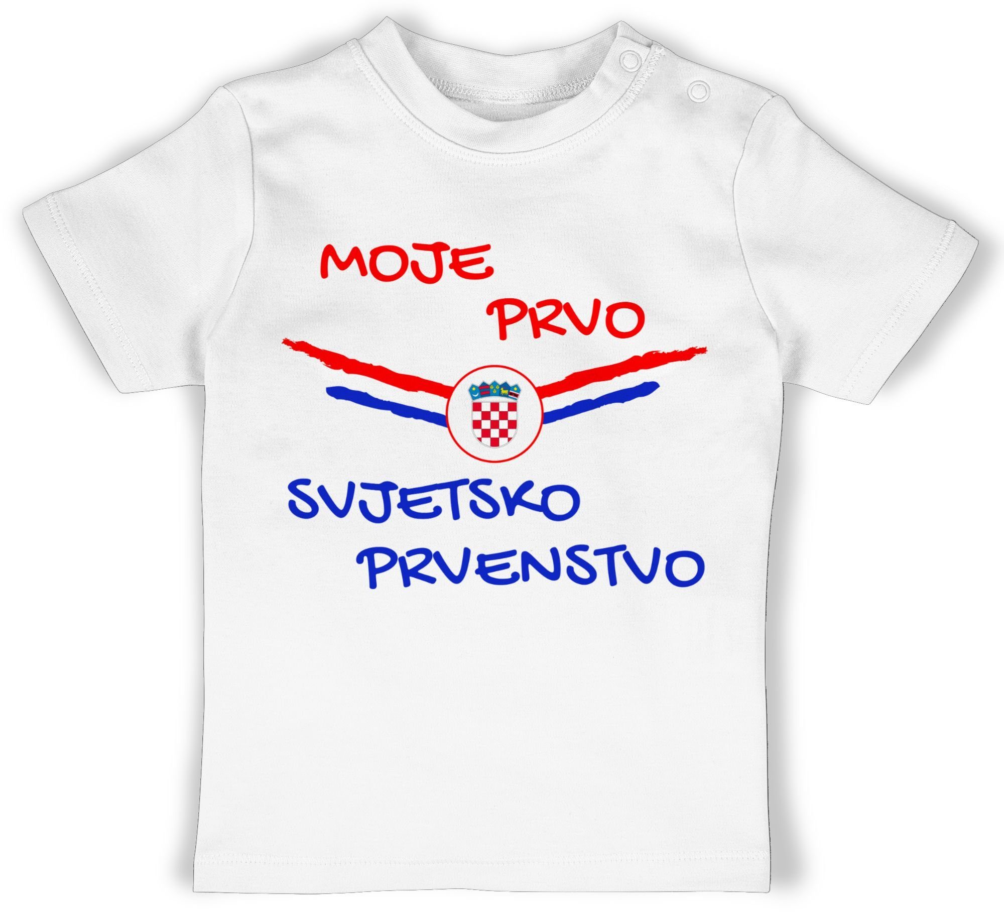 Shirtracer T-Shirt Meine erste WM Kroatien kroatisch Fussball EM 2024 Baby 1 Weiß