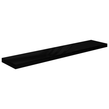 vidaXL Regal Wandregale Schwebend 2Stk Hochglanz-Schwarz 120x23,5x3,8cm MDF