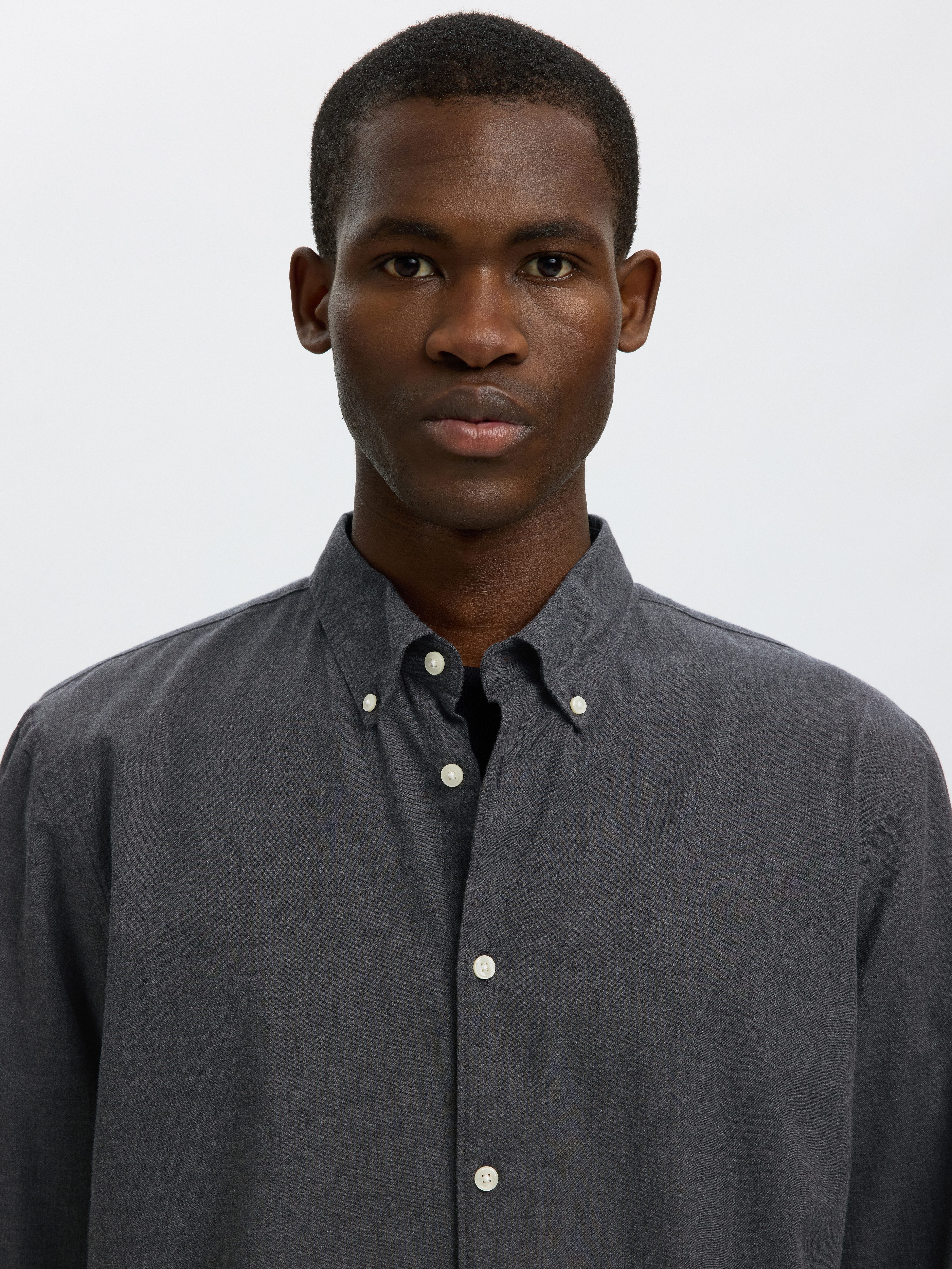 Selected Langarmhemd SLMREGCOLE JAY MELANGE LS SHIRT NOOS Baumwolle, regular fit