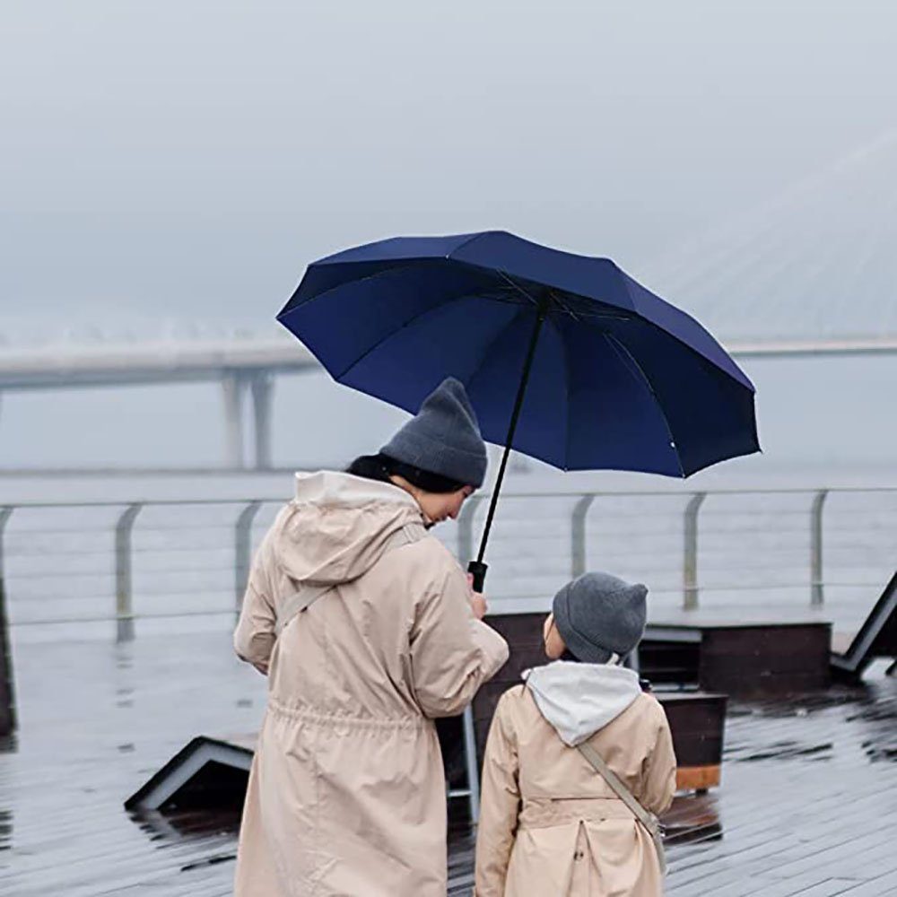 Schließen und marineblau zggzerg für Taschenregenschirm Reiseschirm automatisches Öffnen