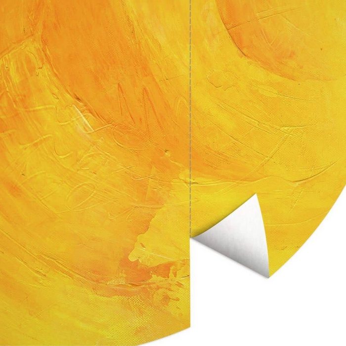K&amp;L Wall Art Fototapete Fototapete Schüßler gelbe Sonne Solarplexus Vliestapete Rund abstrakt Gold Sonnengelb Tapete CQ15197