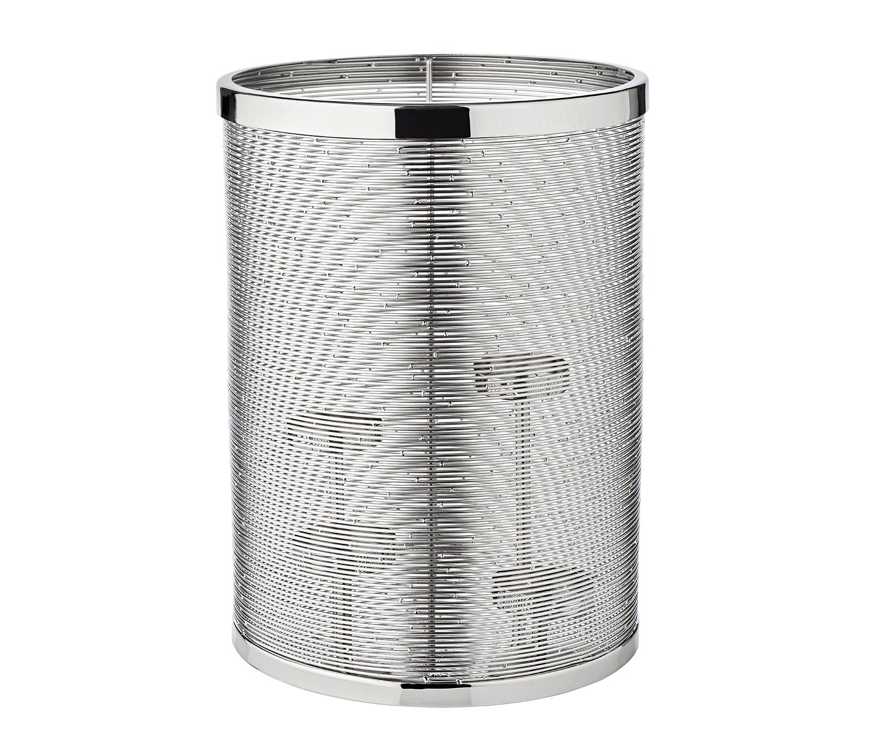 EDZARD Windlicht Hera, Silber-Optik, Glas, Edelstahl, vernickelt, hochglanzpoliert, H 36 cm