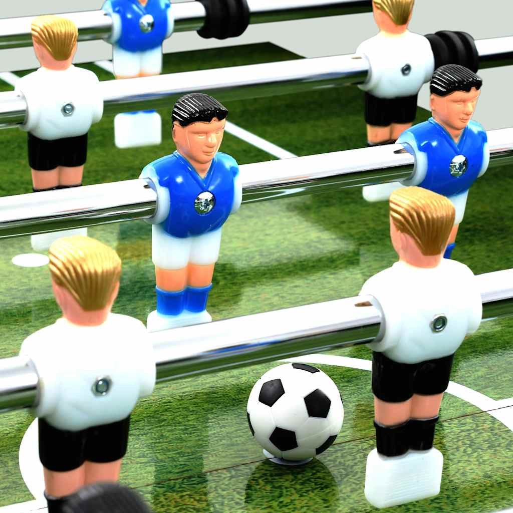 furnicato Tischfußballspiel Kickertisch 140 x 74,5 x 87,5 cm in Weiß für spannende Spiele, Fußballspieltisch mit höhenverstellbaren Füßen und Anti-Rutsch-Griffen