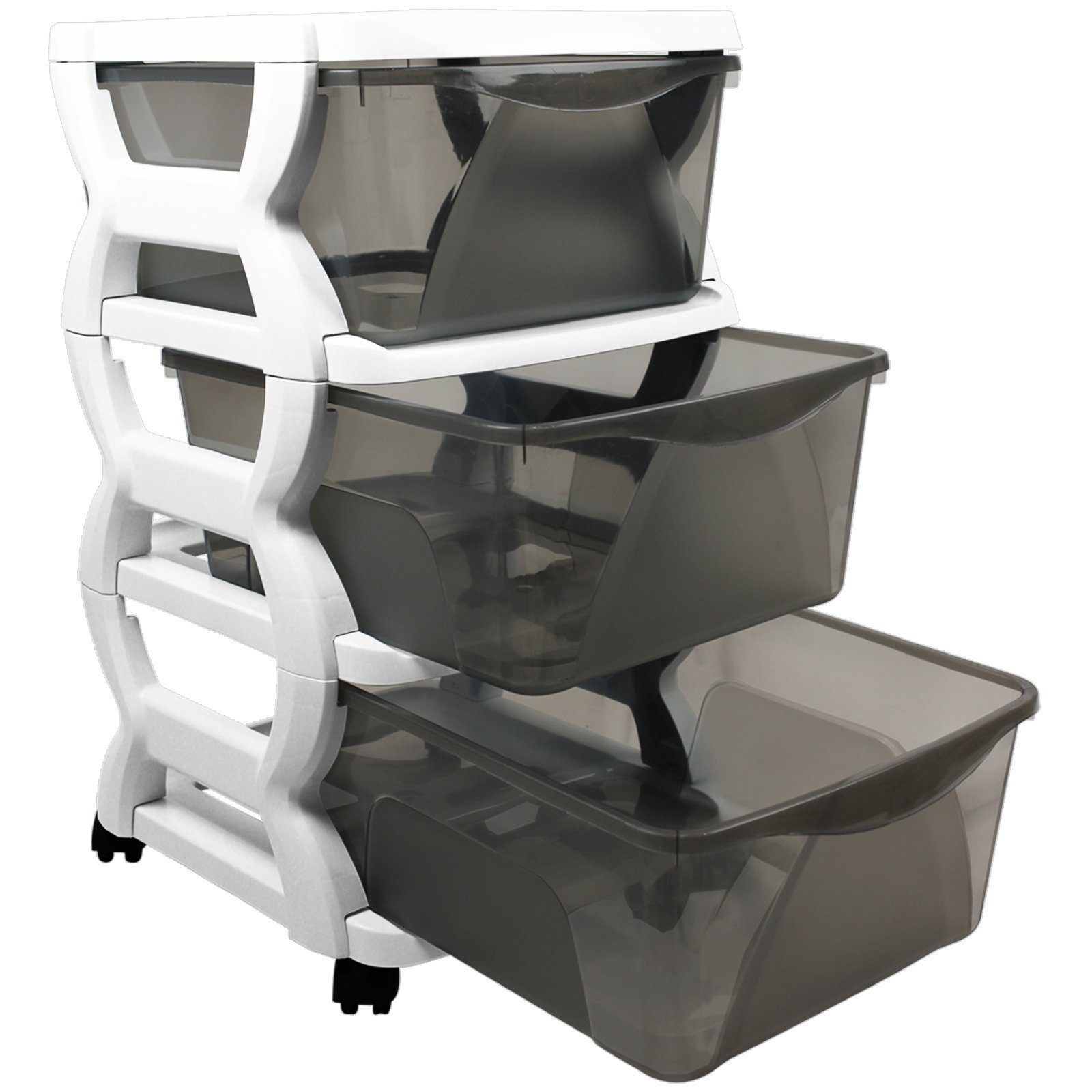Schubladencontainer Rollwagen, Weiß mit Rollcontainer Bürocontainer Organizer Modellwahl Utensilien Schubladencontainer