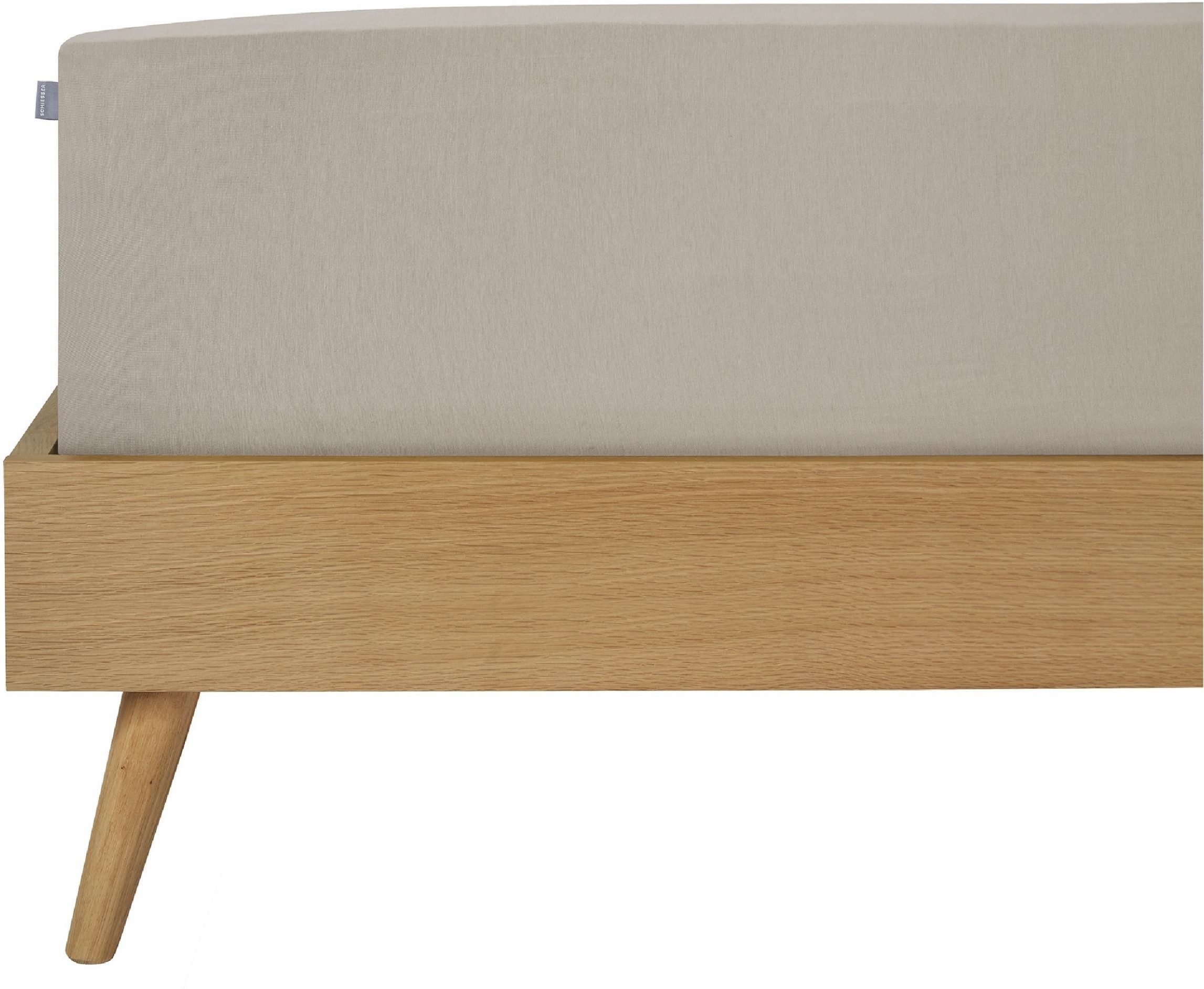 Schiesser Spannbettlaken Elli aus weicher Baumwolle mit Elasthananteil für flexiblen Sitz, Jersey-Elasthan, Gummizug: rundum, (1 Stück), für hohe Matratzen und Boxspringbetten, OEKO-TEX® MADE IN GREEN