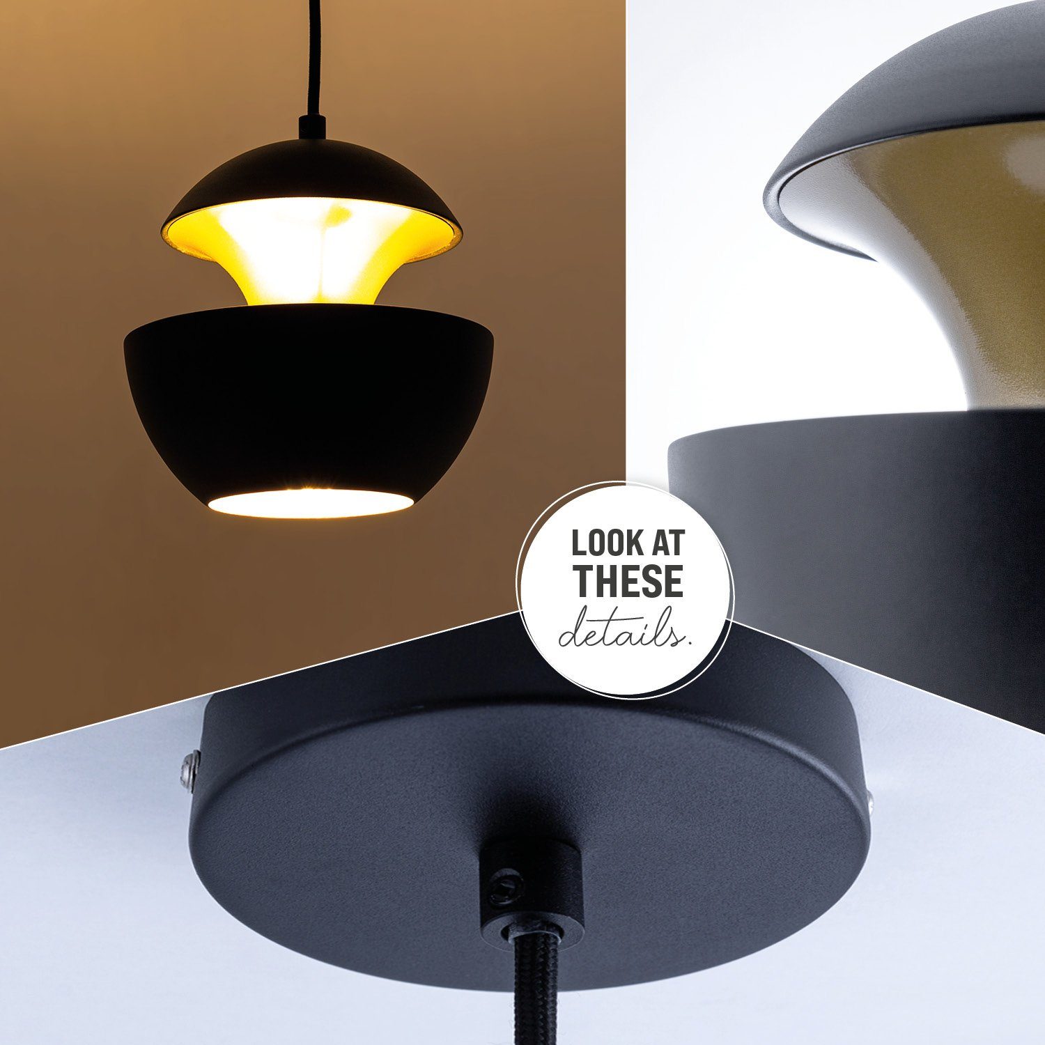 Licht Kürzbar Paco Esstischlampe BEN, Textilkabel Leuchtmittel, Hängelampe Pendelleuchte Indirektes ohne Home 1,5m