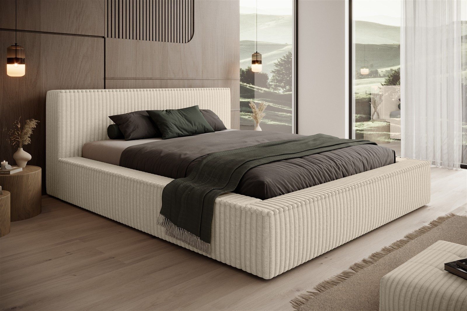 VIVENTE Möbel Polsterbett LUCCA im kuschelligen Cord Stoff, Lattenrost 32 L günstig online kaufen