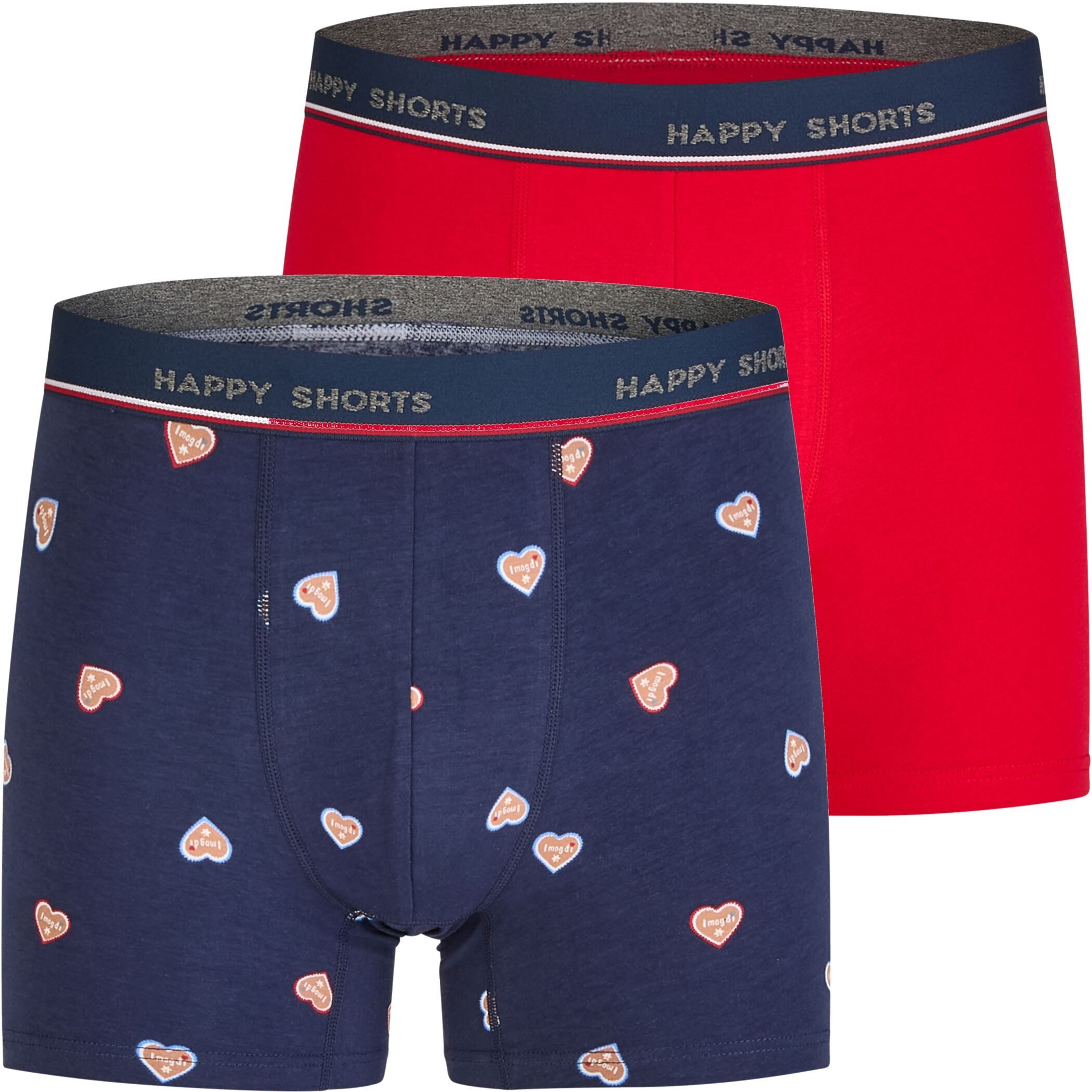 HAPPY SHORTS Trunk 2 Happy Shorts Pants Jersey Trunk Herren Boxershorts Lebkuchenherz (1-St)