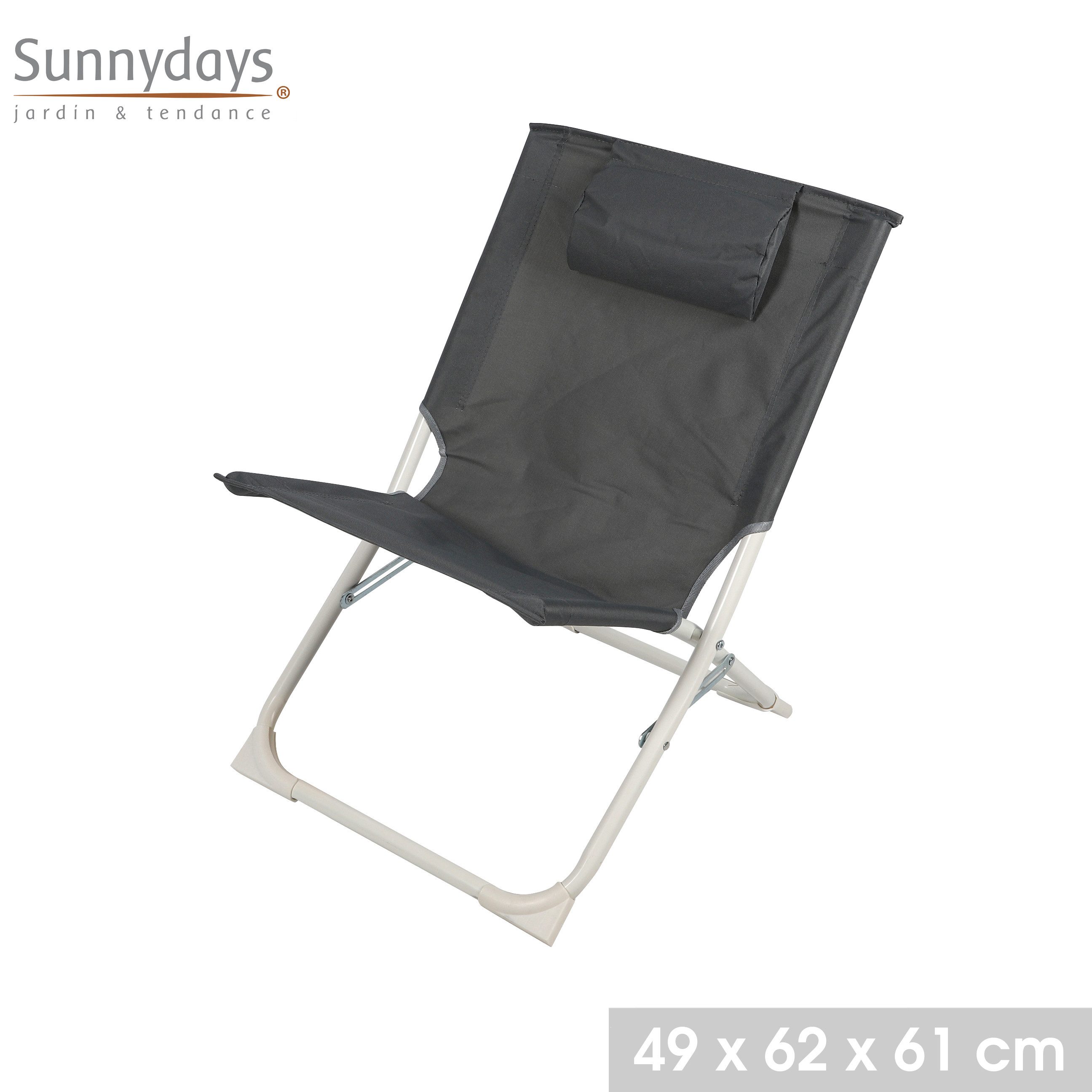 Sunnydays Campingstuhl klappbarer Strandstuhl mit Kissen günstig online kaufen