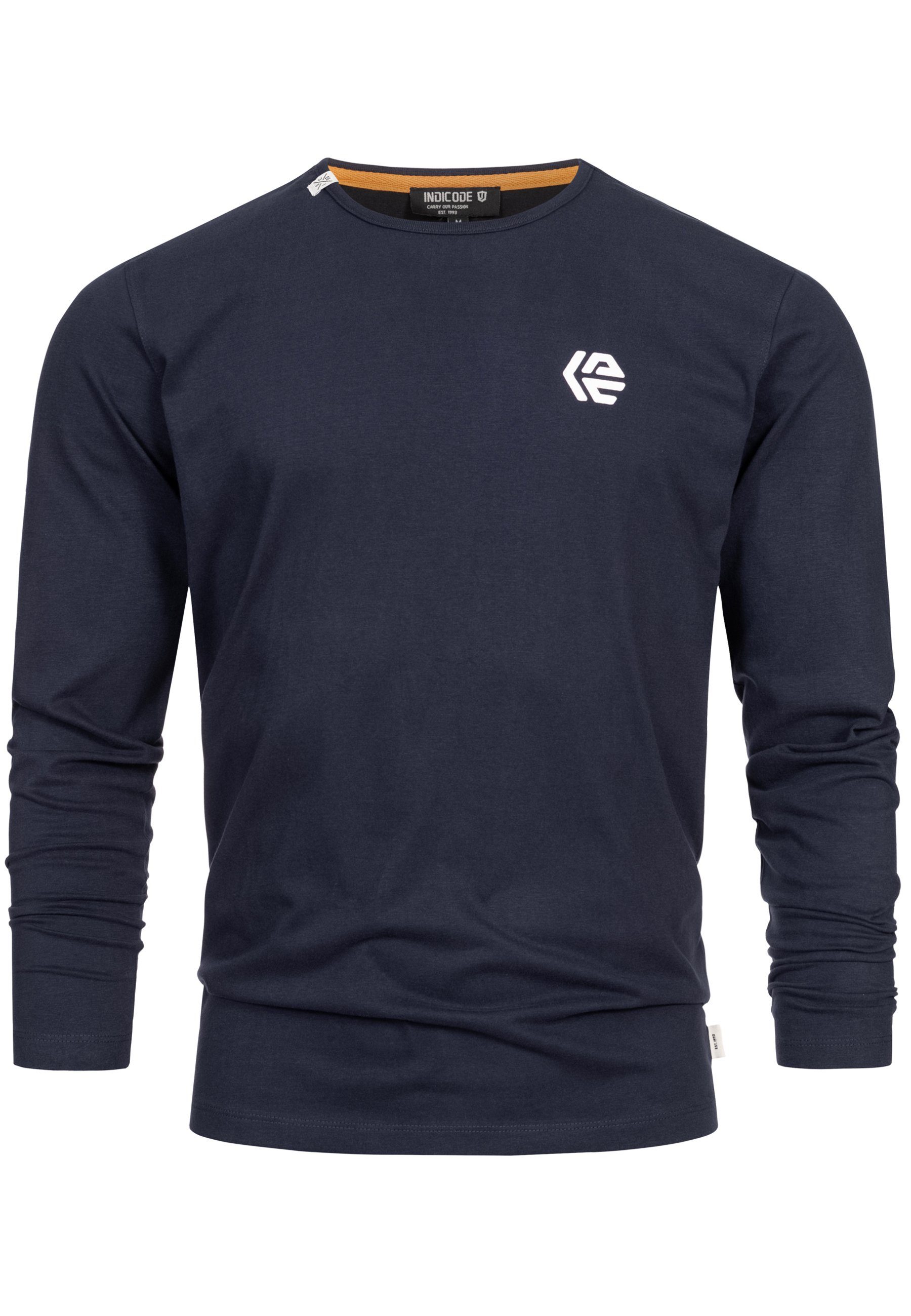 Indicode Langarmshirt Herren INTrense Shirt Langarm Herrenshirt 100% Baumwo günstig online kaufen