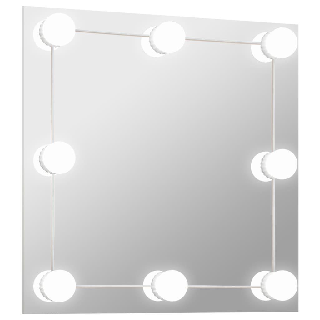 furnicato Wandspiegel Glas LED-Beleuchtung Quadratisch mit