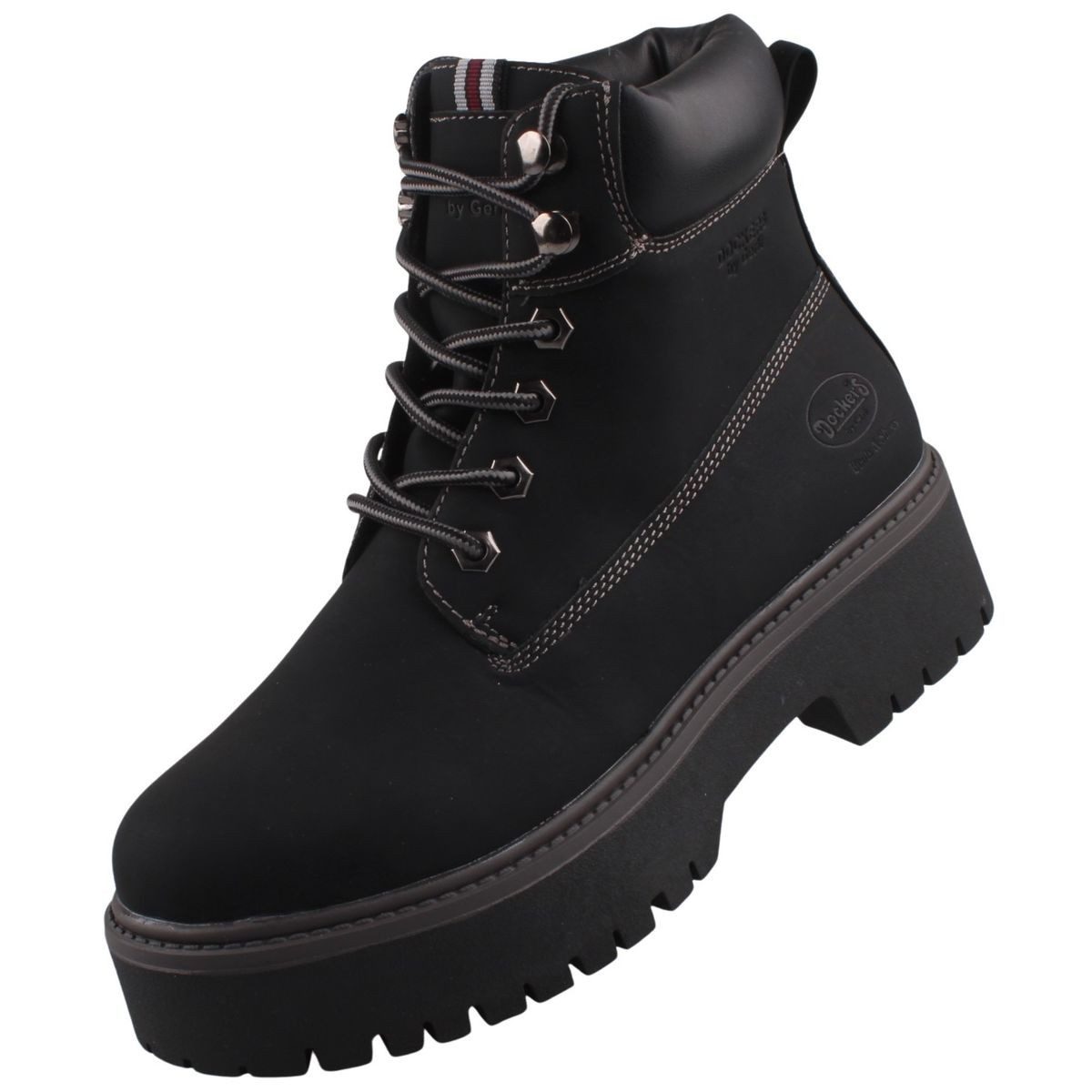 Dockers by Gerli 59MI201-630100 Stiefelette Damen-Schnürstiefel mit gepolstertem Schaftrand