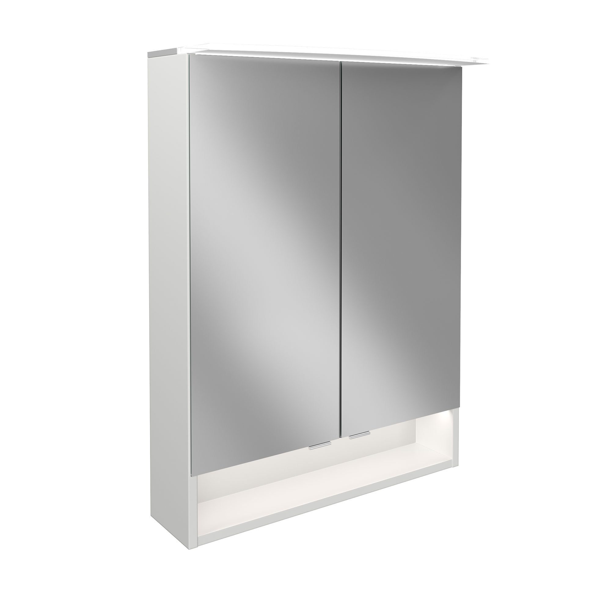 FACKELMANN Badezimmerspiegelschrank B.Style LED Spiegelschrank 60 cm Korpusfarbe: Weiß Glanz