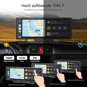 Hikity 9.3" Touchscreen Digitaler Medienempfänger Wireless CarPlay/Auto GPS Navigationsgerät (Wireless CarPlay Android Auto mit Sprachsteuerung, Bluetooth/FM/Sprachsteuerung)