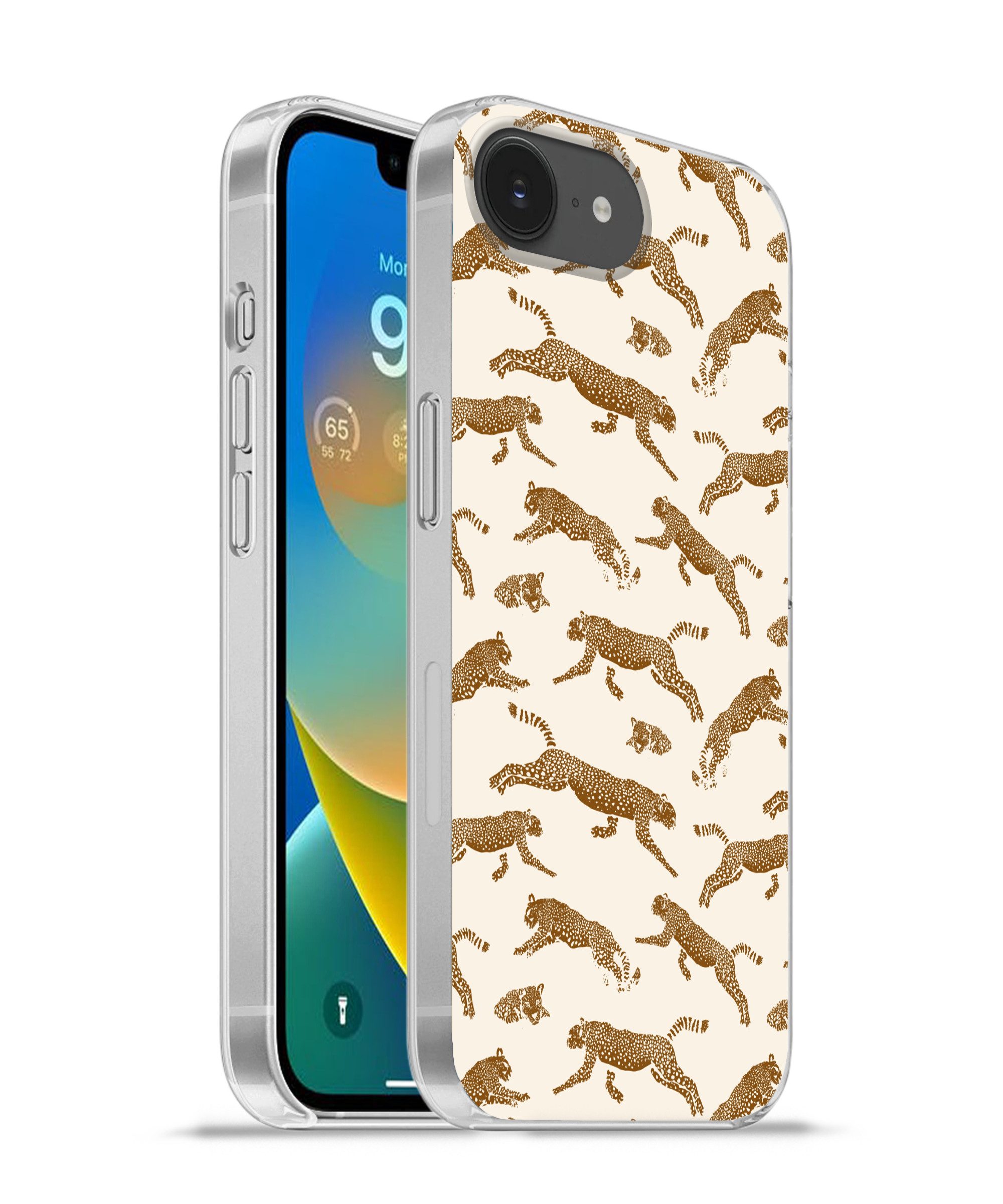 MuchoWow Handyhülle für Apple iPhone 16e Panther - Tiere - Beige - Braun - Muster, Smartphone-Bumper, Print, Handy Schutzhülle Dünn