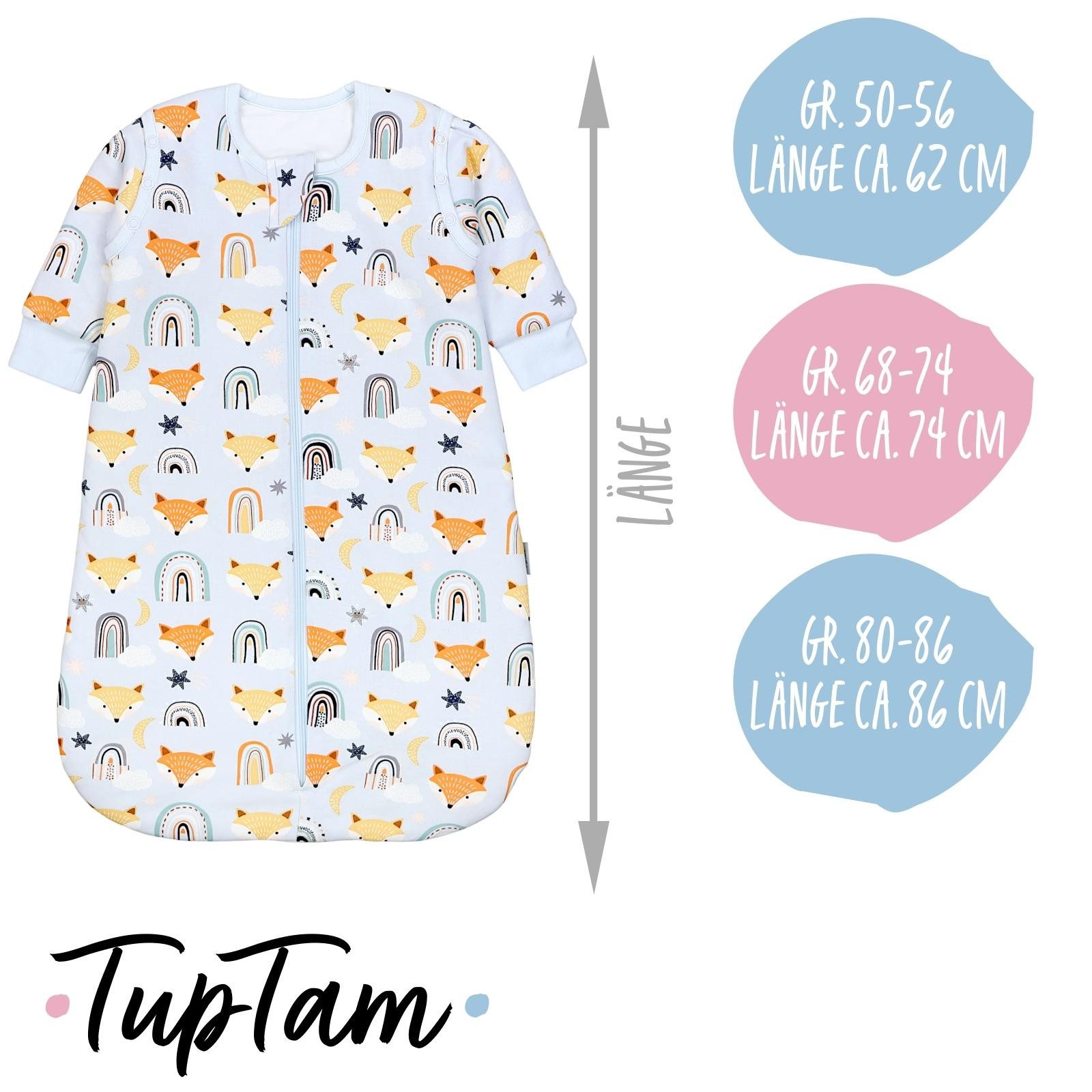 TupTam Babyschlafsack 2.5 TOG Ganzjahresschlafsack mit abnehmbaren Ärmeln