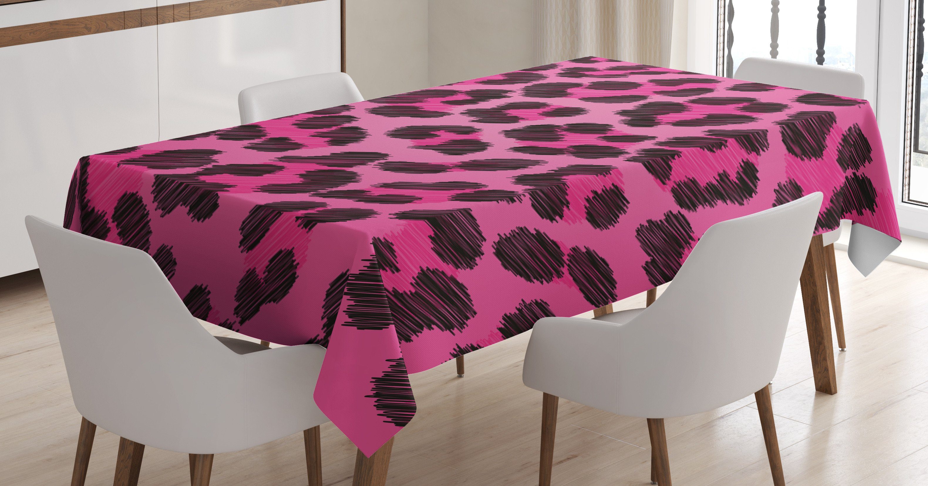 Abakuhaus Tischdecke Farbfest Teen geeignet Waschbar Außen Klare Bereich Farben, Leopard-Haut Zimmer Vibrant Für den