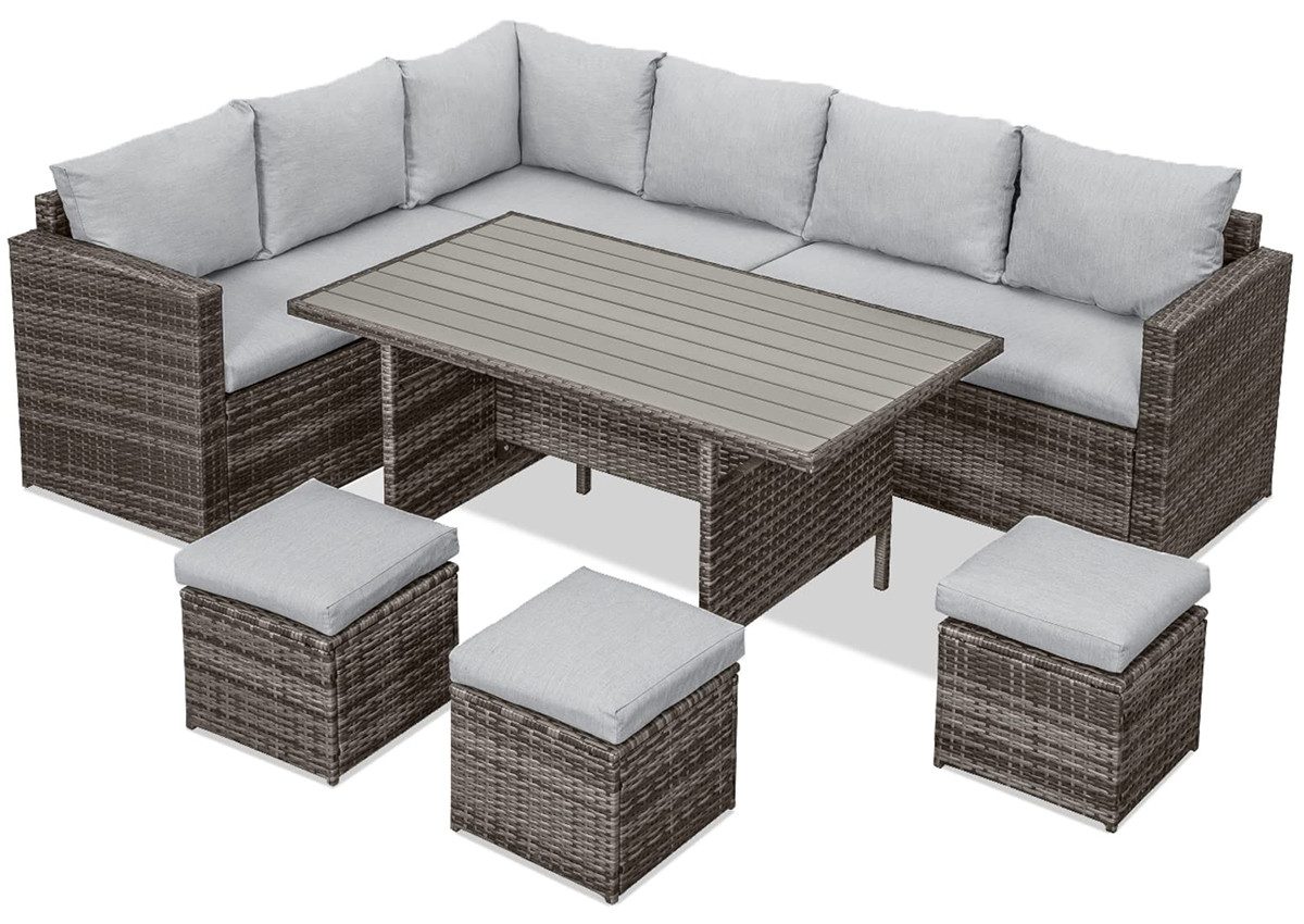 MeXo Gartenlounge-Set Rattan Ecklounge Gartenmöbel Set günstig online kaufen