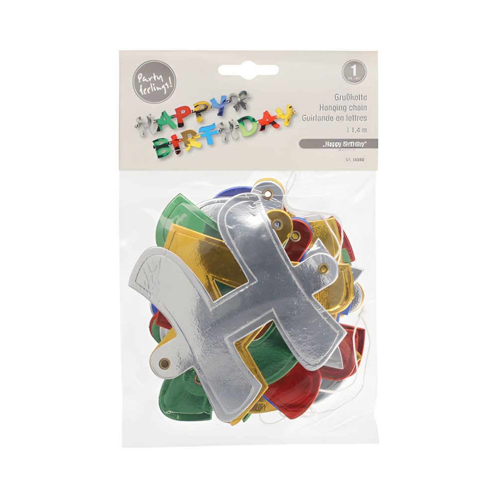 PAPSTAR Girlande Grußkette 1,4 m Happy Birthday