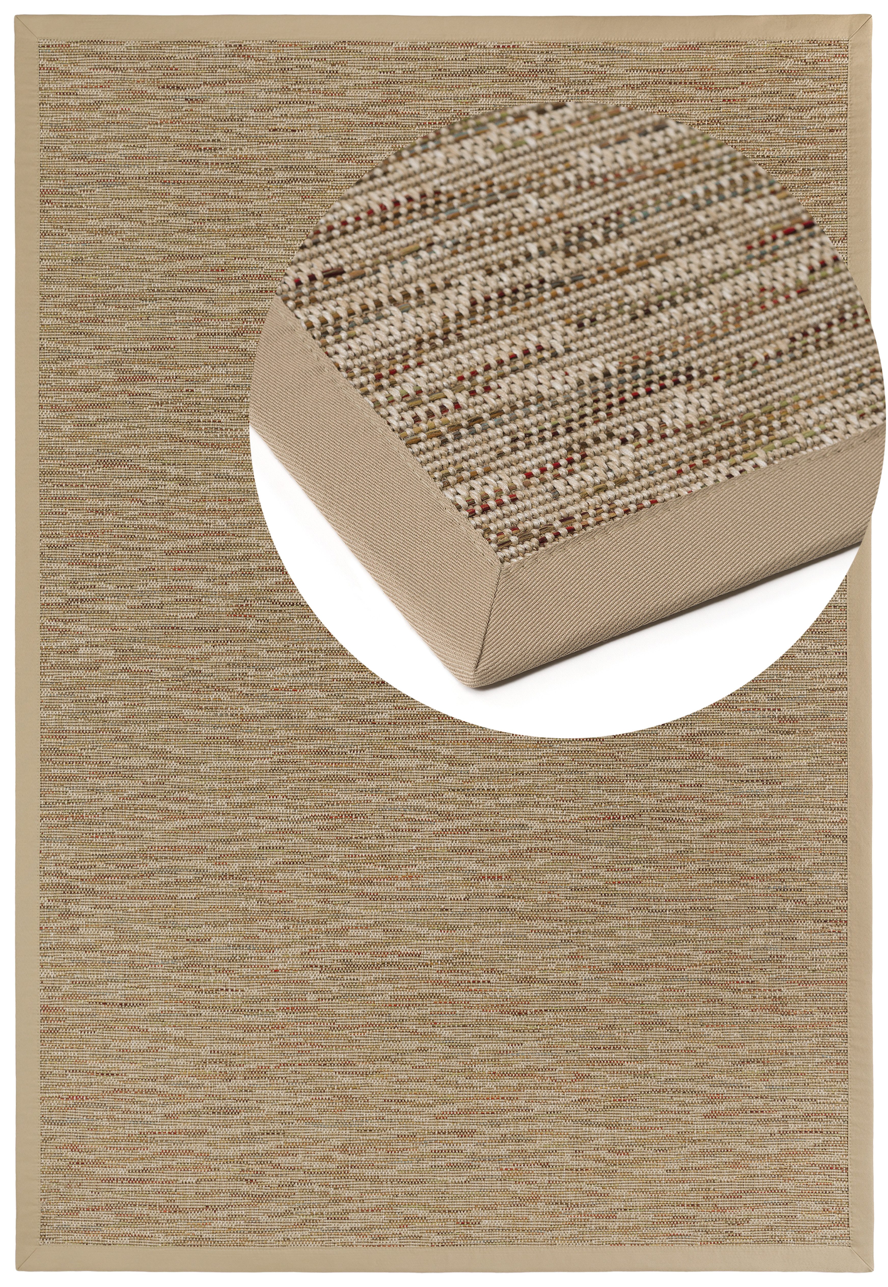 Dekowe Teppich Basic S2 Multi, rechteckig, Höhe: 10 mm, meliert, Sisaloptik, mit Bordüre, In- und Outdoor geeignet