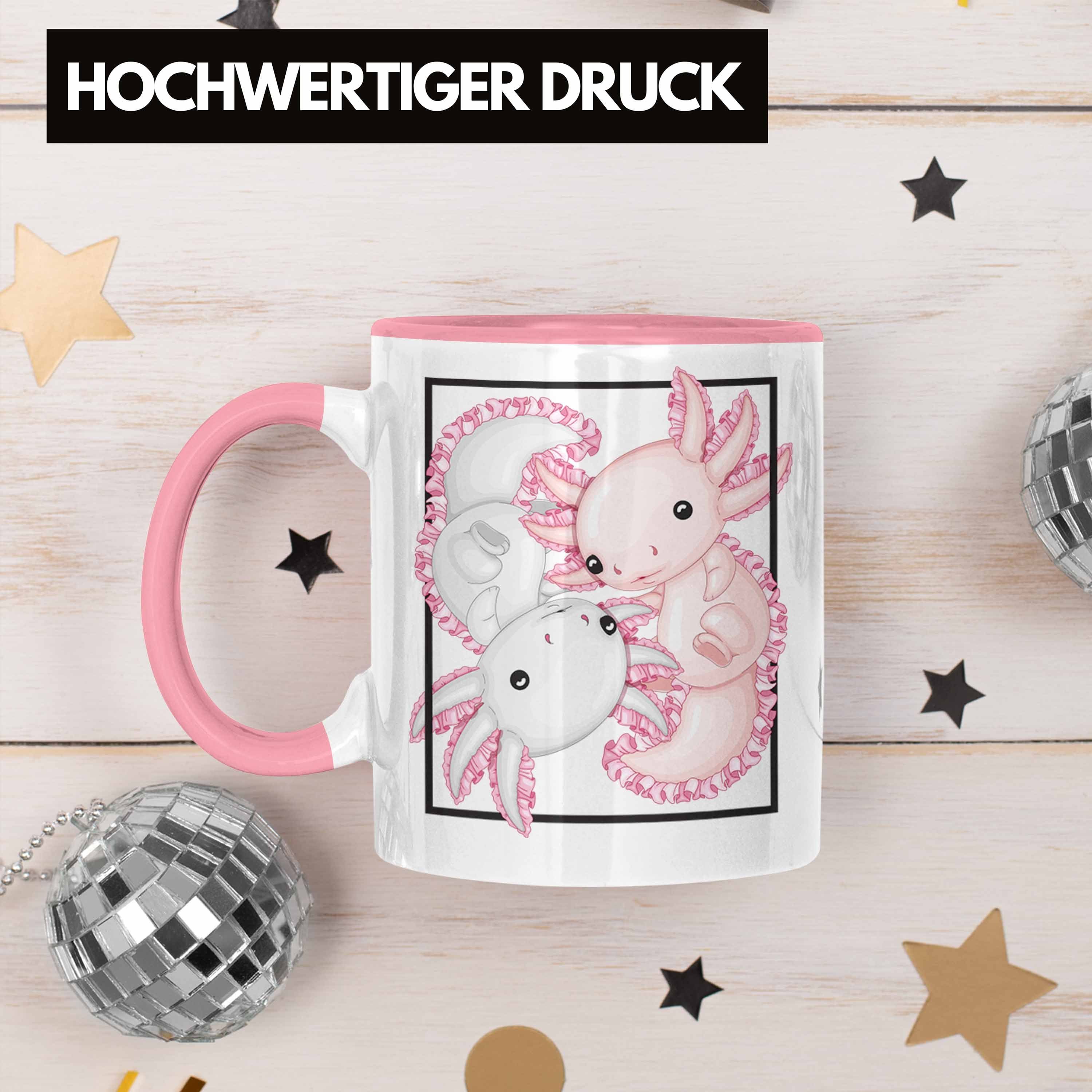 Rosa Tasse Trendation Besitzer Geschenk Axolotl Schwanzlurch Geschenkidee Tasse