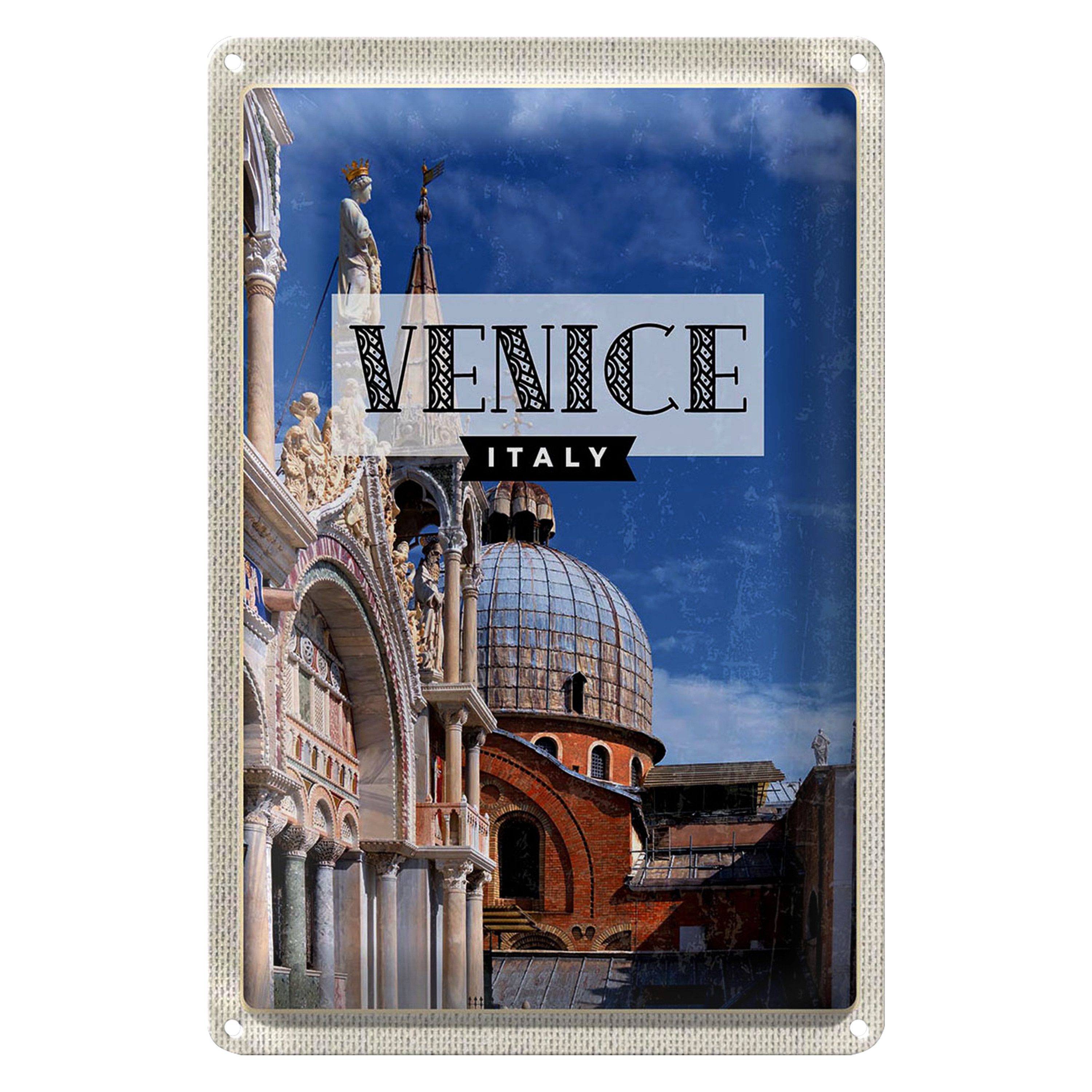 Roomando Metallschild Reise 12x18cm Venice Italien Architektur