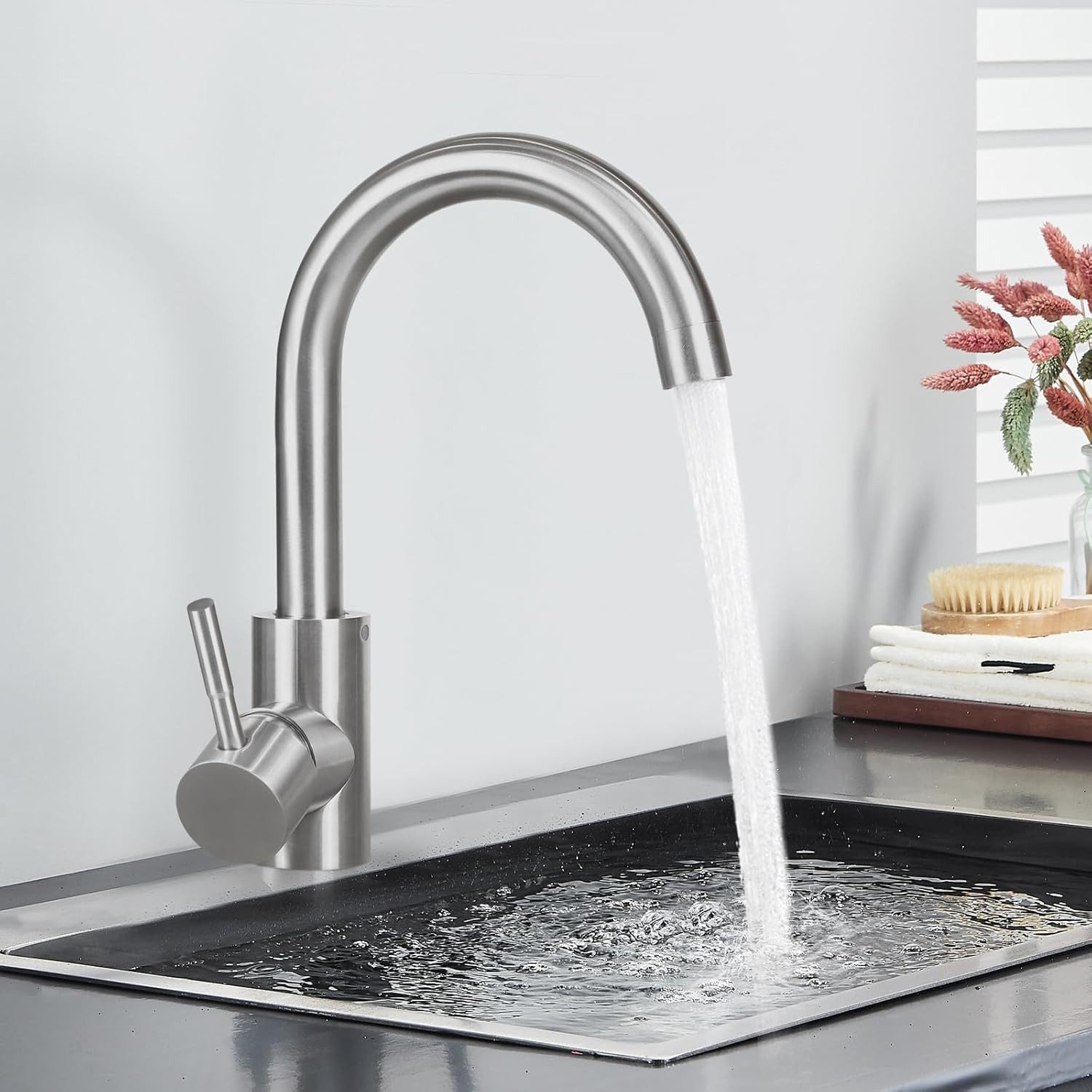 Nettlife Küchenarmatur Kaltwasserhahn Hochdruck Edelstahl Mischbatterie (1- günstig online kaufen