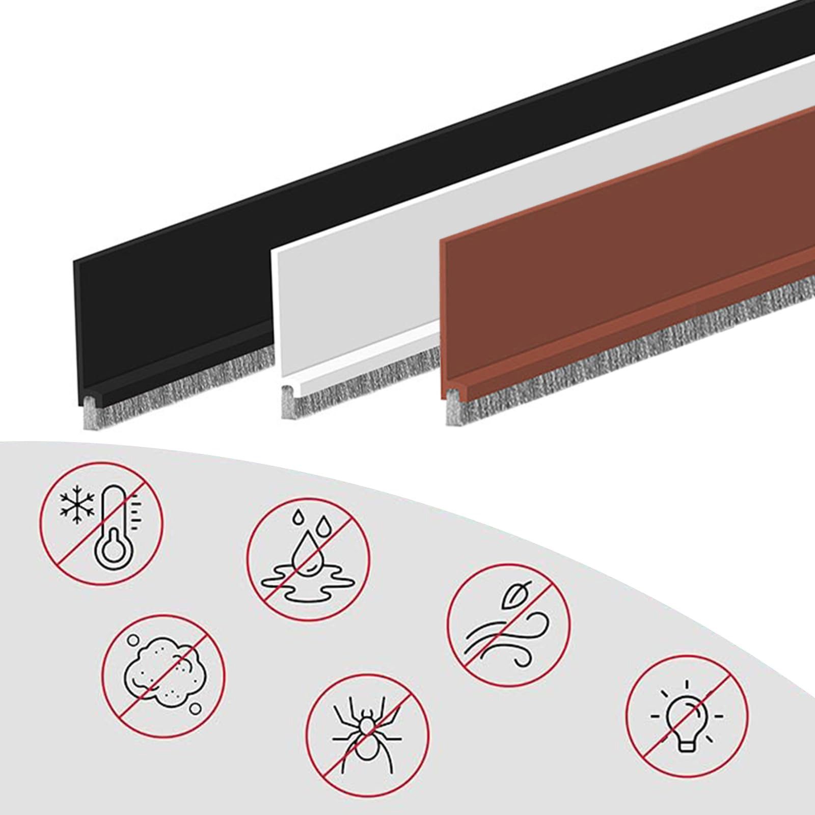 FOUORTUNATE-BEE Zugluftstopper 100cm Zugluftstopper Weiß Dichtungsband für Türen, Bodenabdichtung mit Bürste Selbstklebende Tür Türdichtung, Türdichtung Türbürste Abdeckleisten Bürstendichtung Dichtung