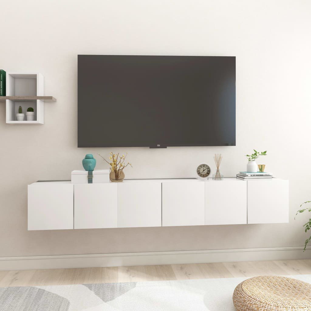 furnicato TV-Schrank TV-Hängeschränke 3 Stk. Weiß 60x30x30 cm
