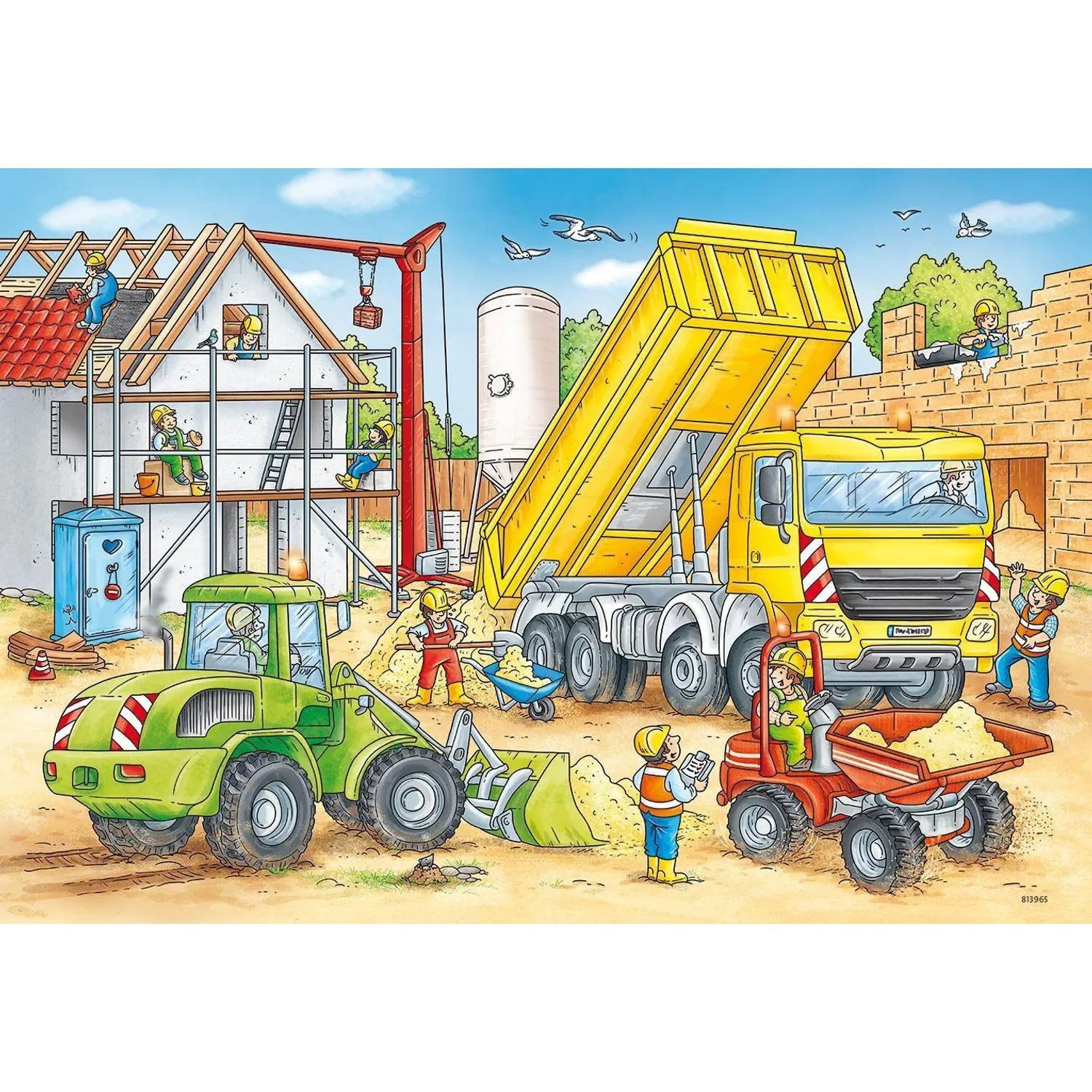 Ravensburger Puzzle Viel zu tun auf der Baustelle. Puzzle 2 x 24 Teile, 24 Puzzleteile