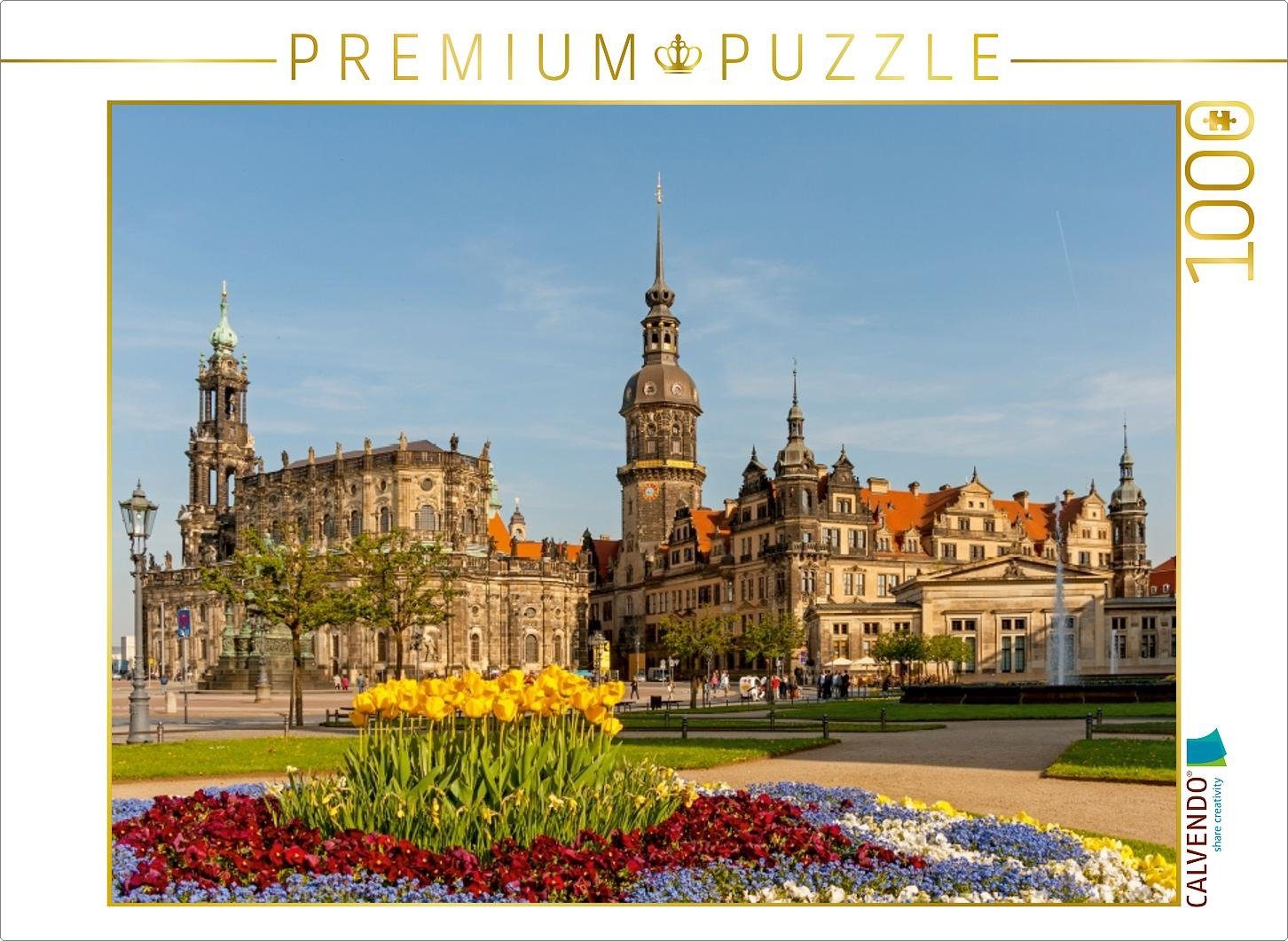 CALVENDO Puzzle CALVENDO Puzzle Hofkirche und Residenzschloss Dresden 1000 Teile Lege-Größe 64 x 48 cm Foto-Puzzle Bild von wkbilder, 1000 Puzzleteile