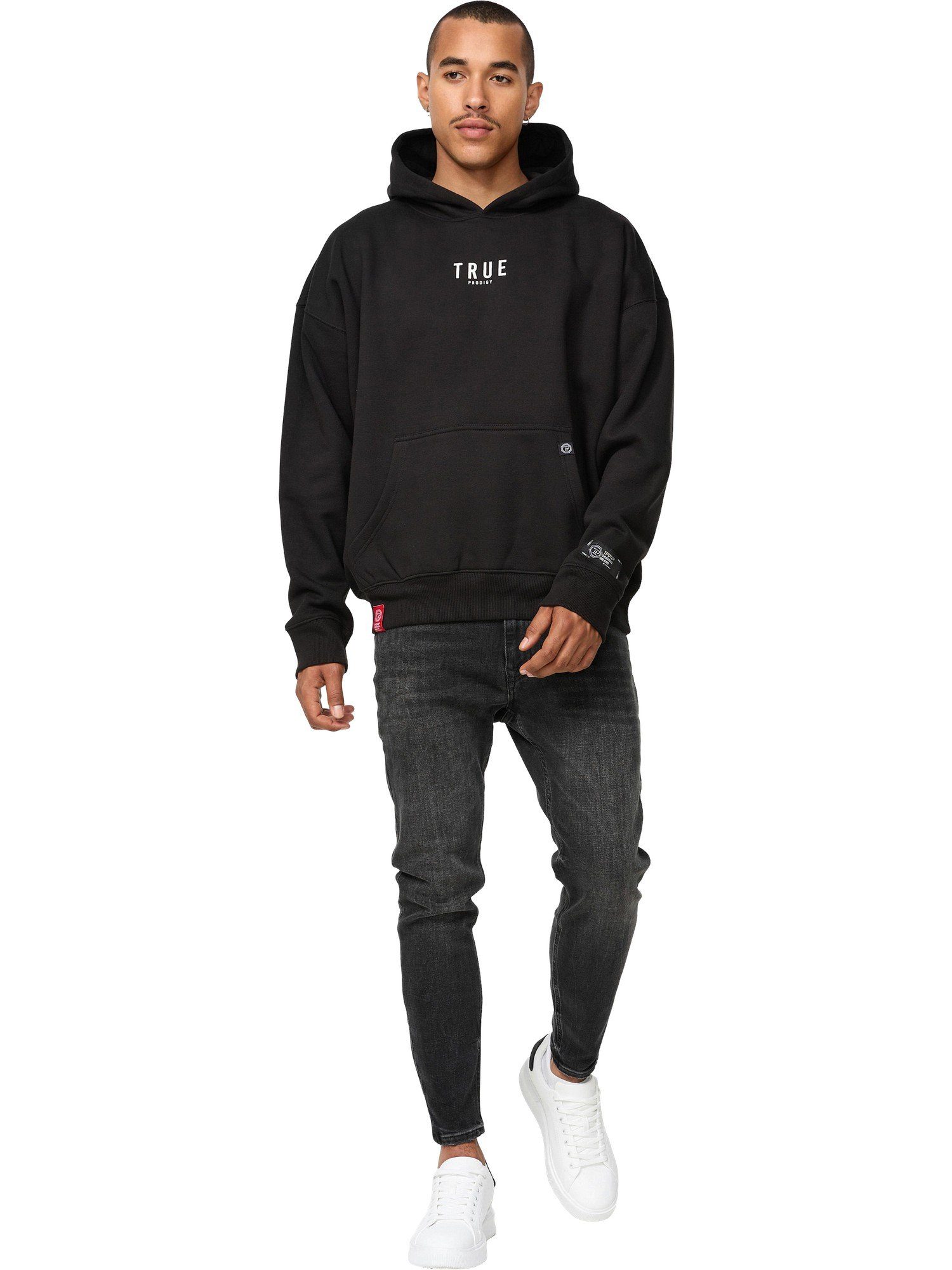 trueprodigy Hoodie Quinn Logoprint Kapuze Kängurutasche