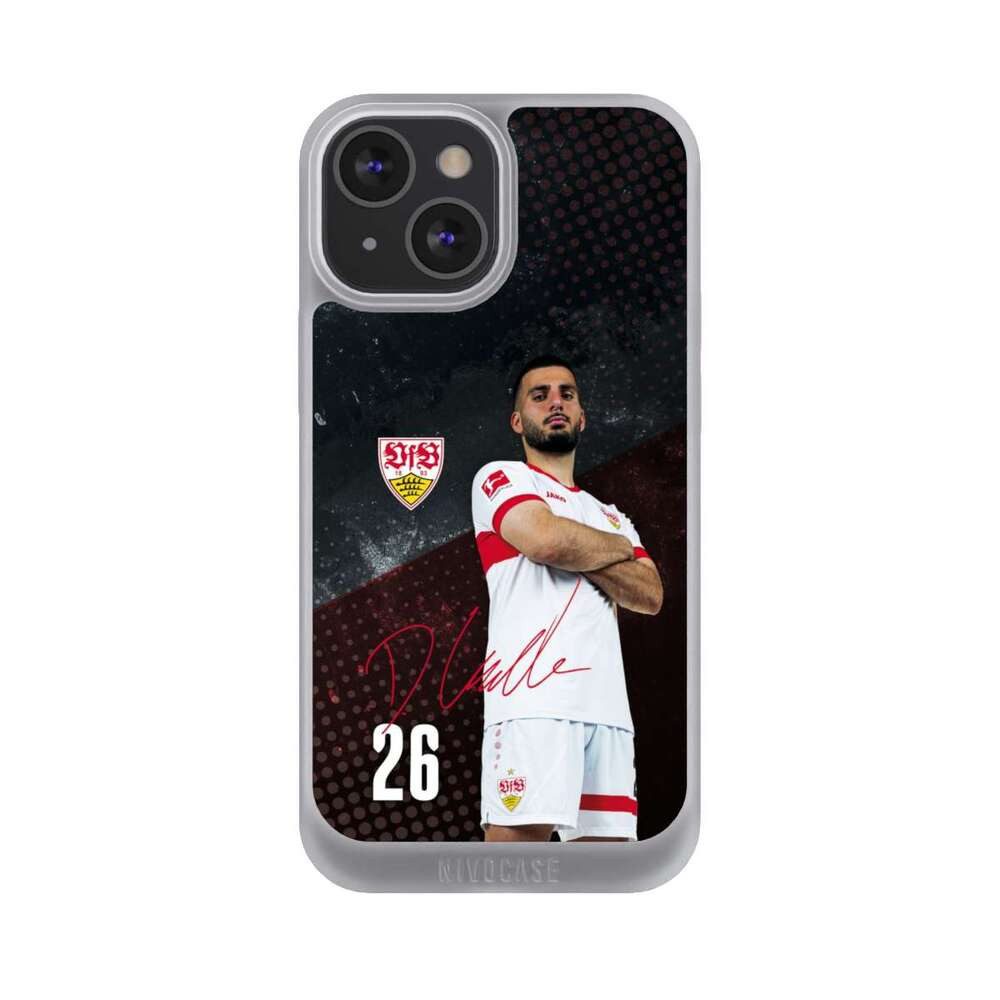 NIVOCASE Handyhülle VfB Stuttgart Deniz Undav Offizielles Lizenzprodukt Deniz Undav 24/25, Apple iPhone 13 Mini Handyhülle Hülle NIVOpure Case Frozen