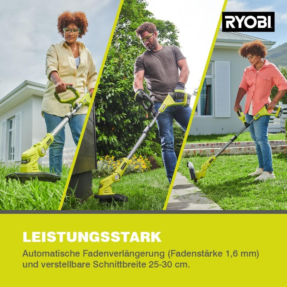 RYOBI Akku-Rasentrimmer, (1 St), RYOBI 18 V ONE+ Akku-Rasentrimmer OLT1832 (Schnittbreite 25-30 cm