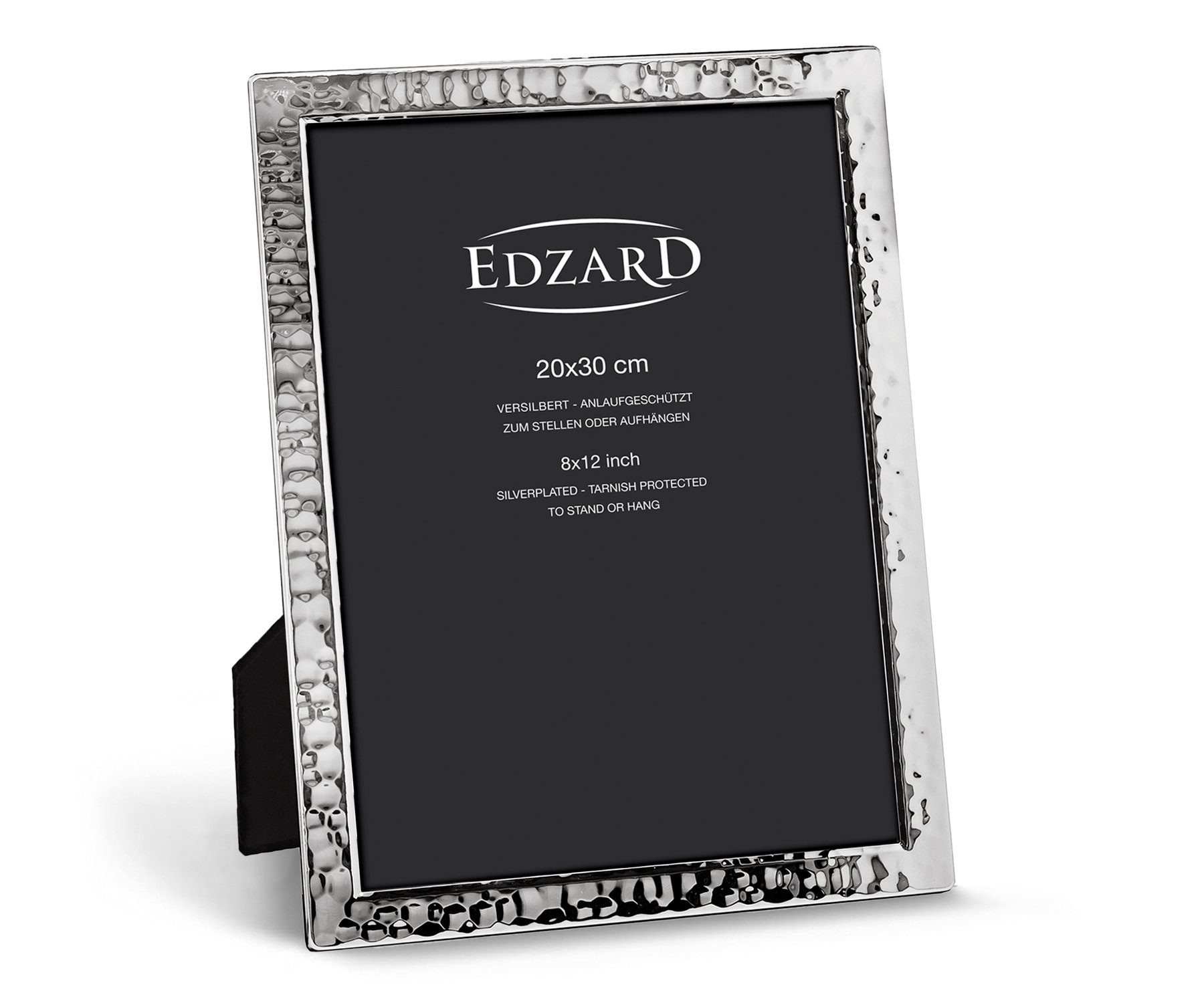 EDZARD Bilderrahmen Pavia, für 20x30 cm Foto (ca. A4) - edel versilbert und anlaufgeschützt | Einzelrahmen