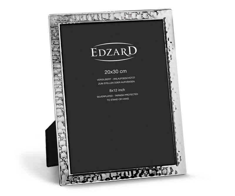 EDZARD Bilderrahmen Pavia, für 20x30 cm Foto (ca. A4) - edel versilbert und anlaufgeschützt