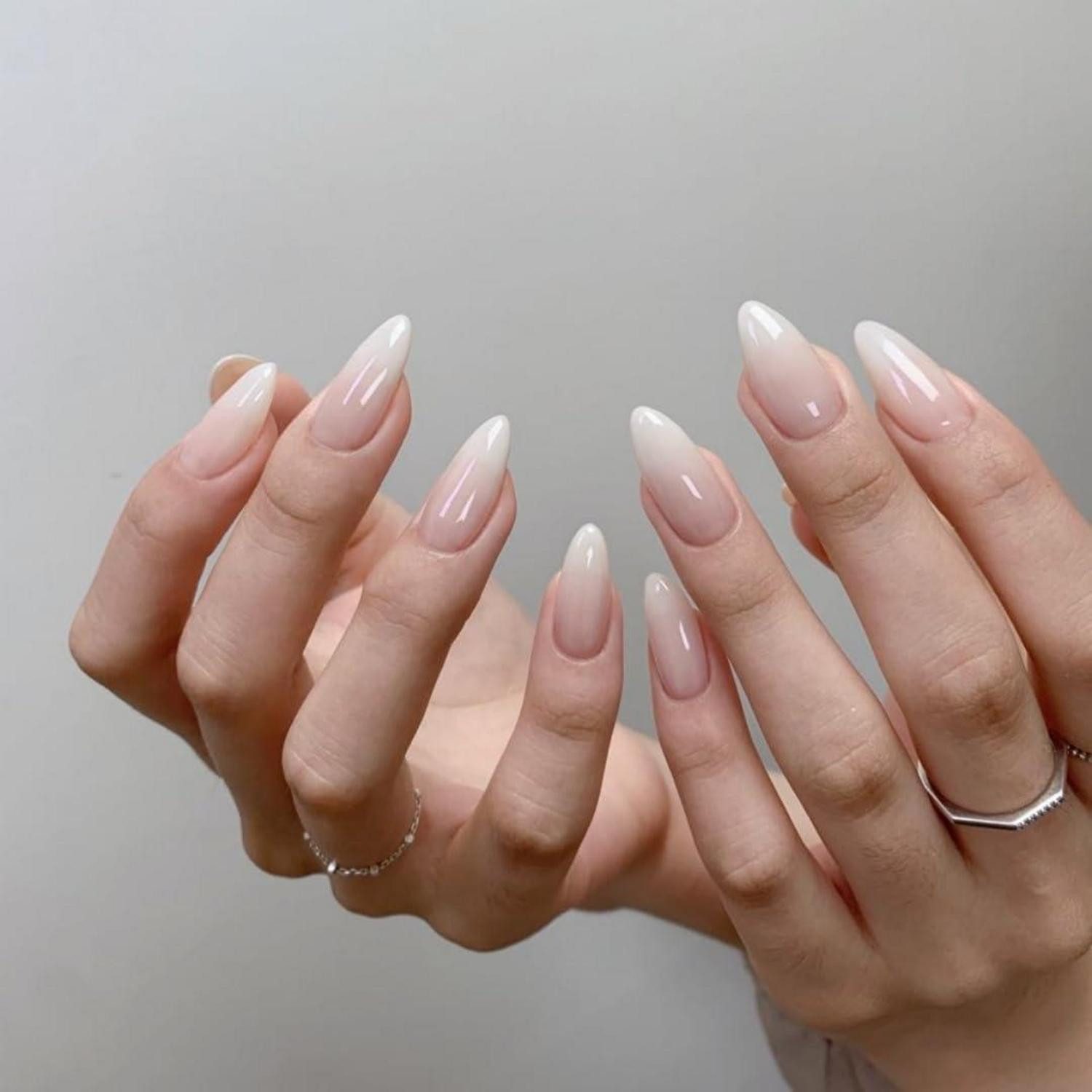 LuxusKollektion Kunstfingernägel Künstliche Nägel French Ombre Rosa Mandel Mittel 24 Stück Ombré M