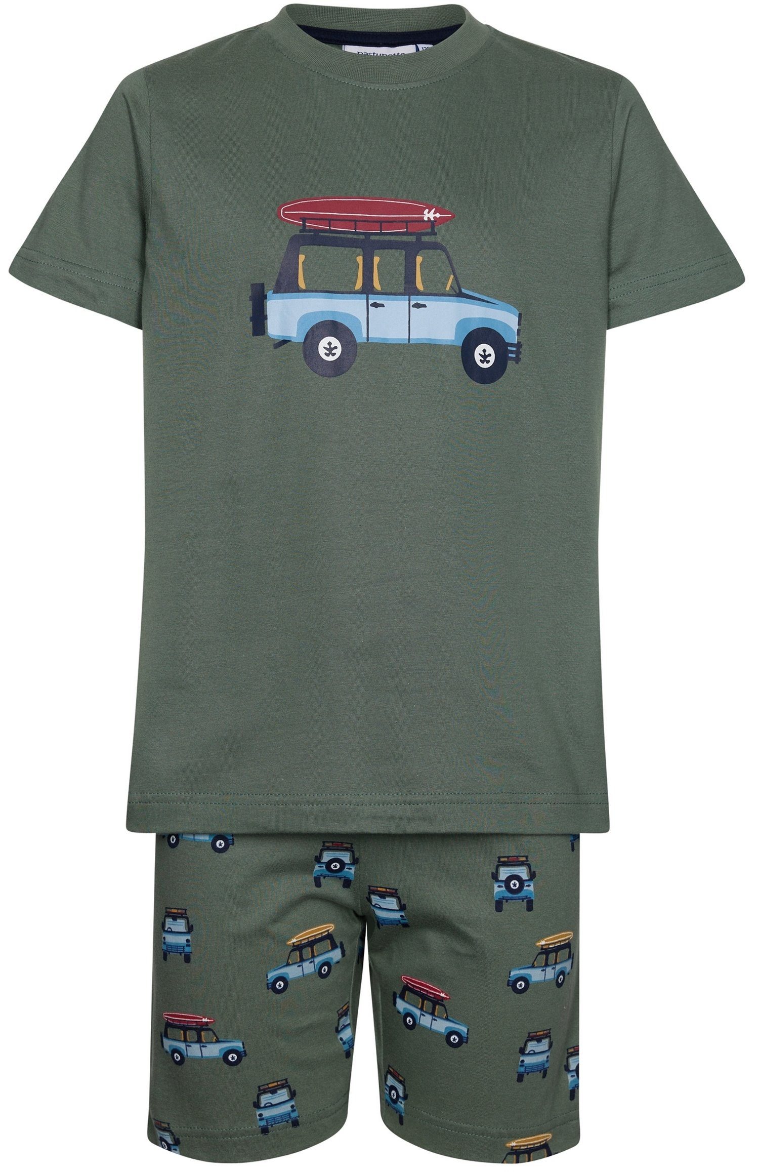 Pastunette Shorty Jungen Pyjama kurz (2 tlg) Baumwolle Autos