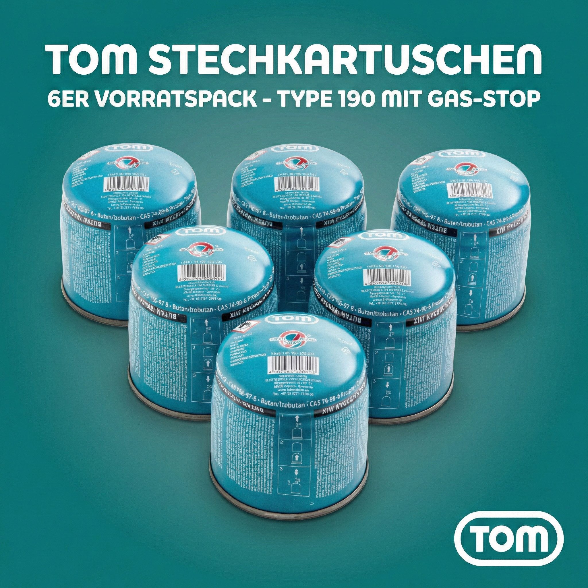 TOM Gaskartusche 190g Stechgaskartuschen Universal Gas, Zubehör für TOM GB- günstig online kaufen