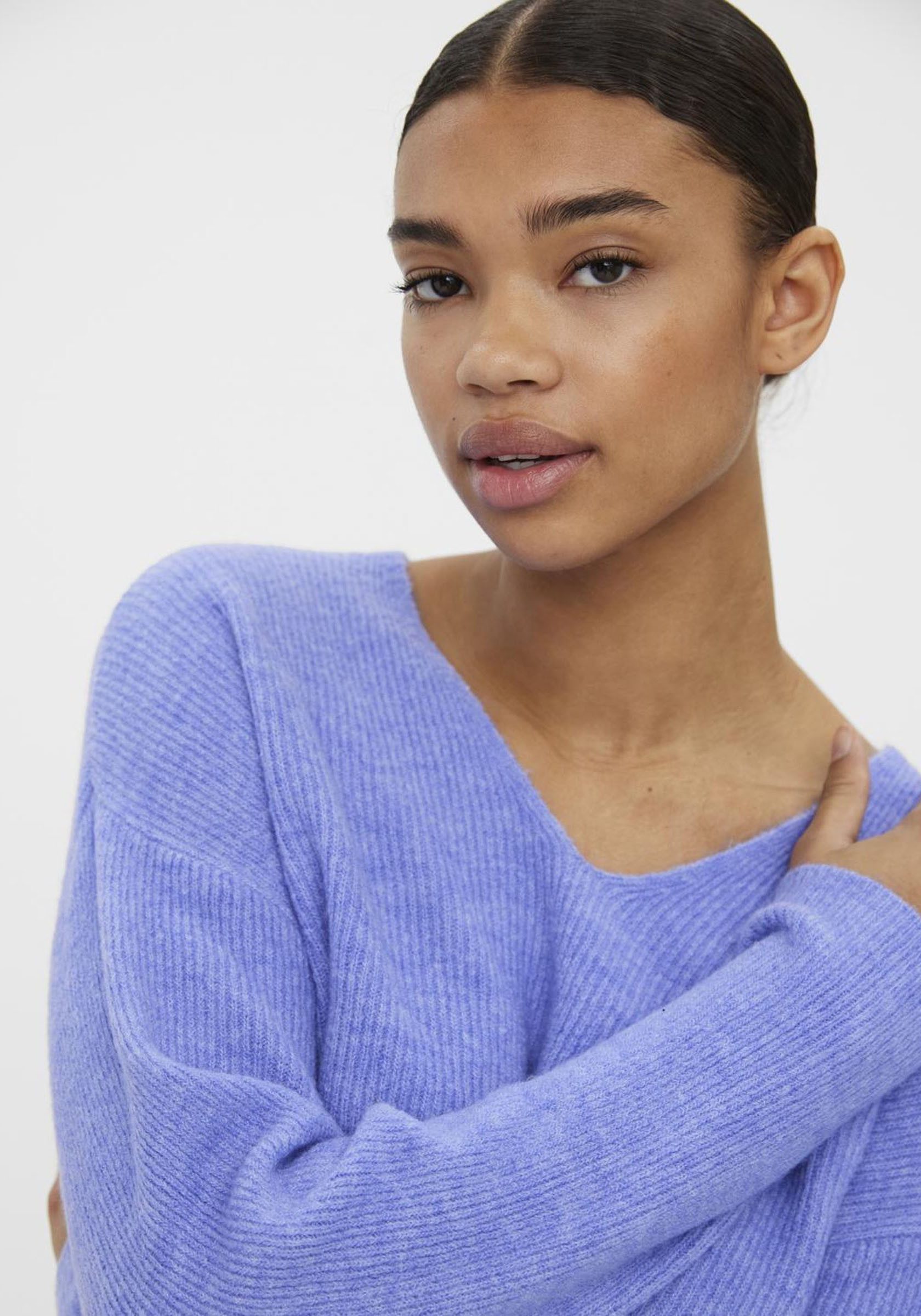 Vero Moda V-Ausschnitt-Pullover VMCREWLEFILE LS V-NECK günstig online kaufen
