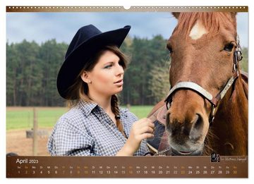 CALVENDO Wandkalender Western Girls (Premium, hochwertiger DIN A2 Wandkalender 2023, Kunstdruck in Hochglanz)