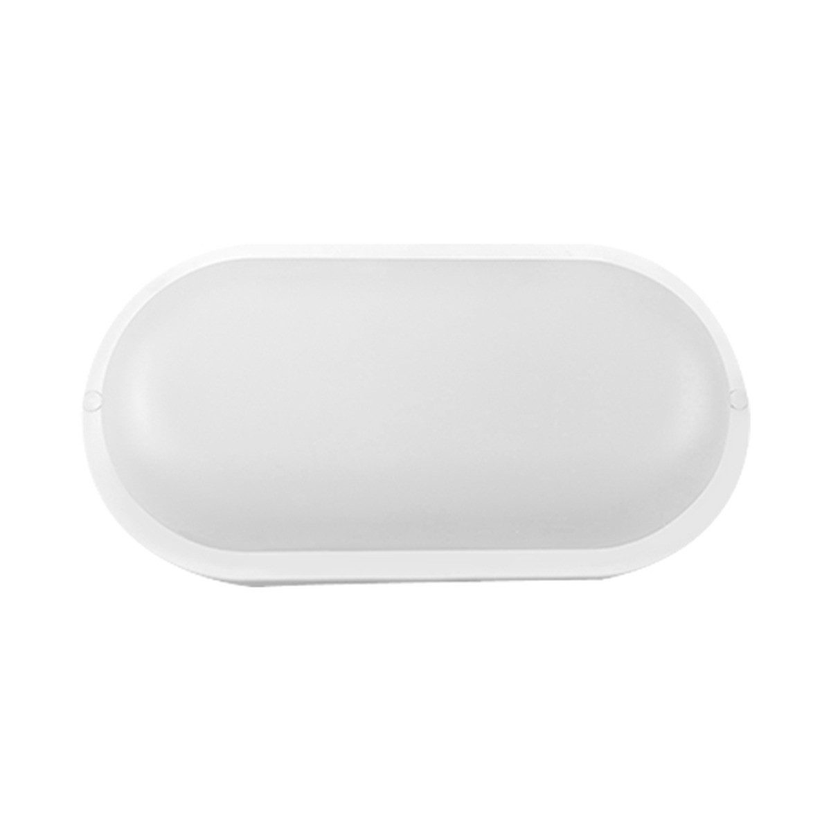 Braytron LED Deckenleuchte LED 18W Wand Decken Leuchte Oval Feuchtraumleuchte Weiß Außen, LED fest integriert, Kaltweiß, Langlebig