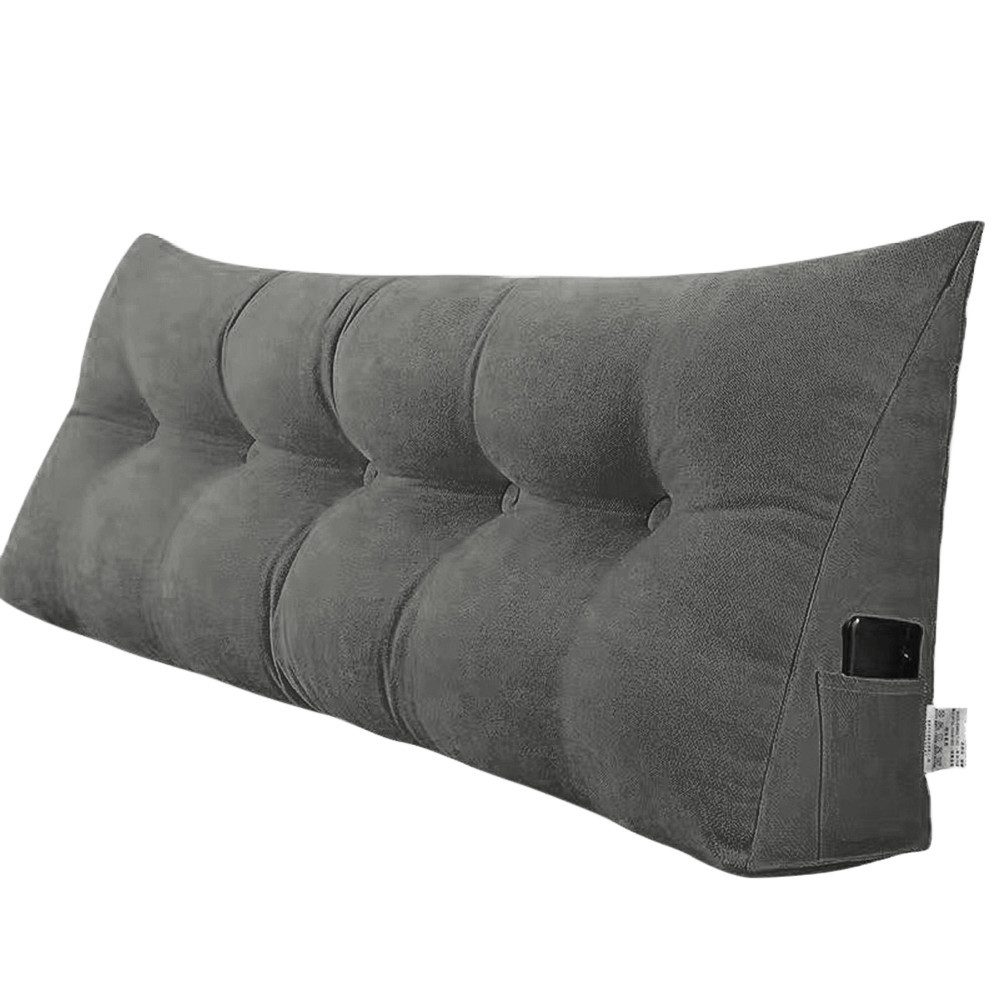 JEOBEST Rückenkissen Dreieckiges Lesekissen, Keilkissen mit Seitenfach, 1-tlg., 160cm breit, Kissen mit abnehmbarem und waschbarem Bezug