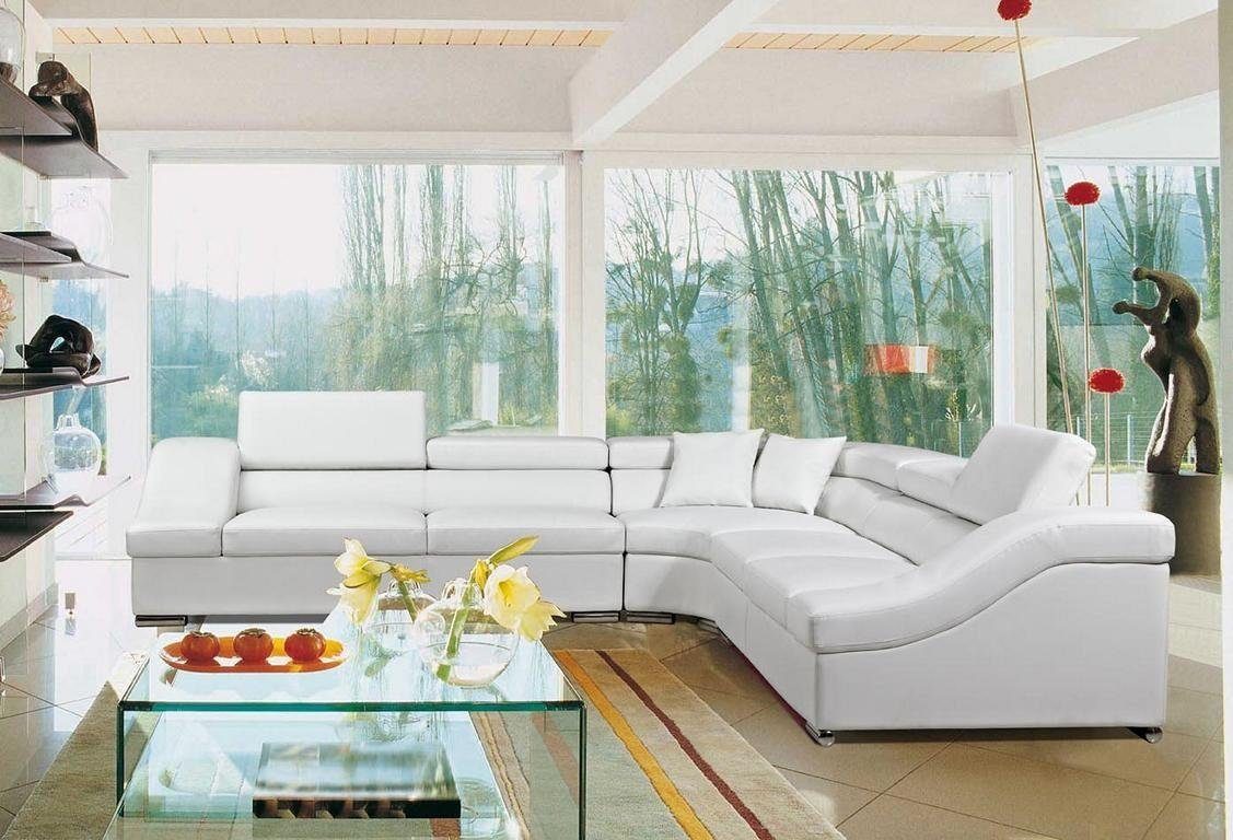 JVmoebel Ecksofa, Ledersofa Couch Wohnlandschaft Eck Design Modern Sofa Sofas