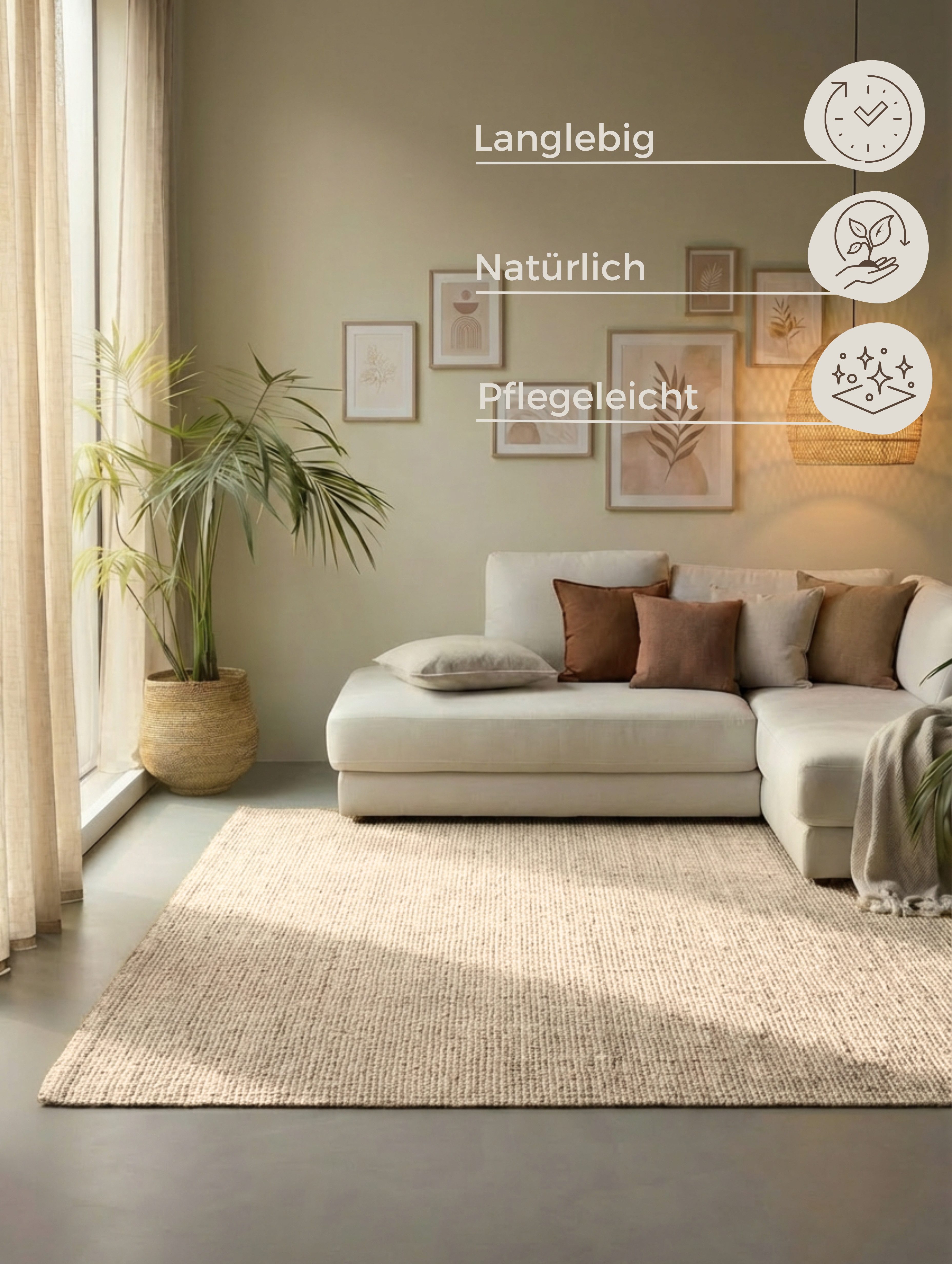 HANSE Home Teppich Jaipur Juteteppich, als Läufer und in Rund, rechteckig, Höhe: 10 mm, 100% Naturfaser, Wohnzimmer, Esszimmer, Schlafzimmer, GRS