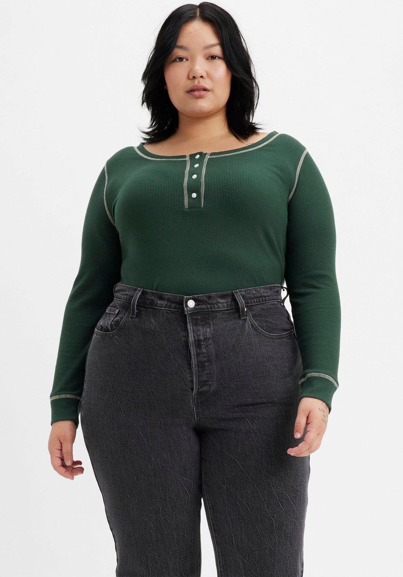 Levi's® Plus Langarmshirt SIERRA HENLEY GREENS