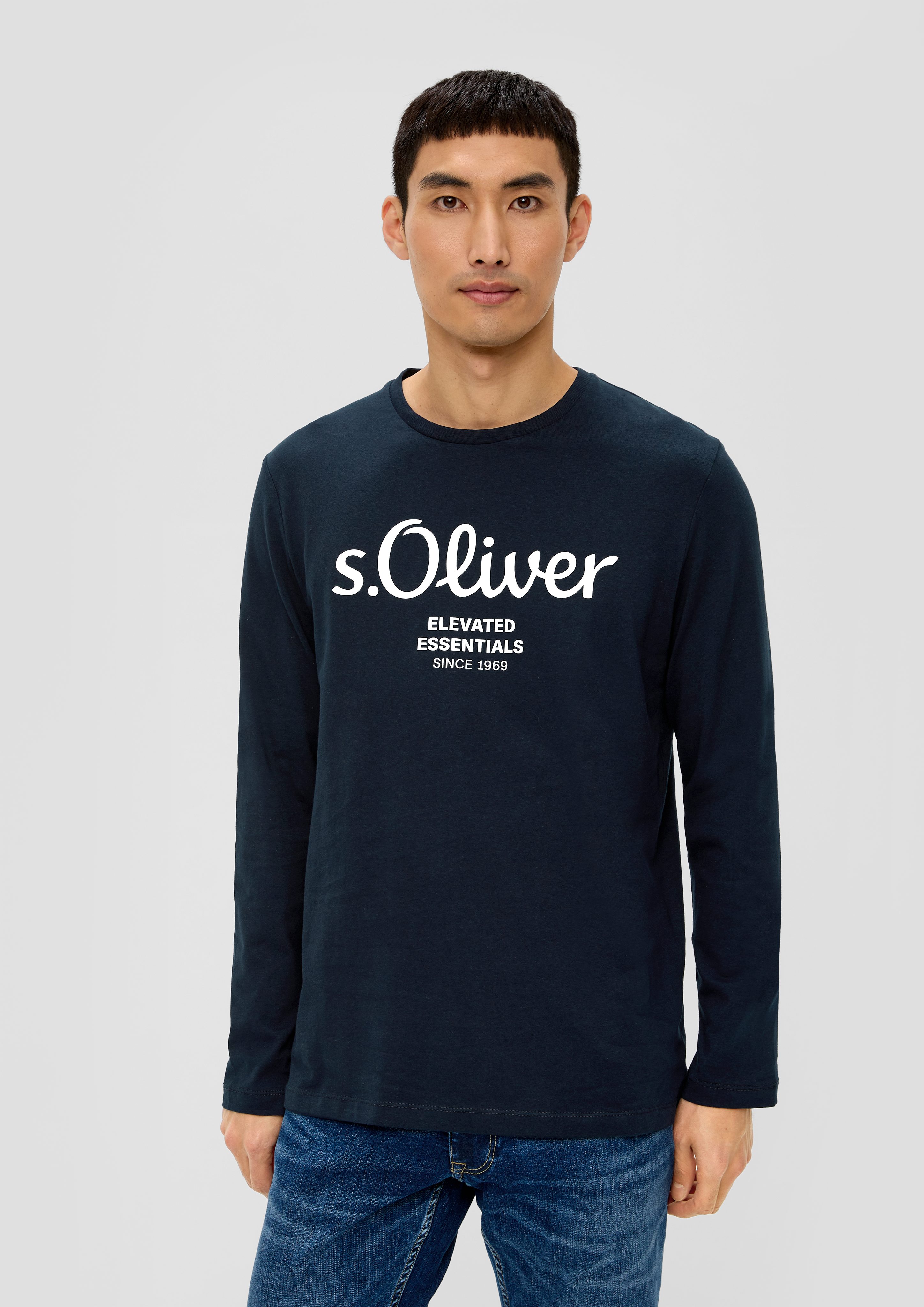 s.Oliver Langarmshirt T-Shirt navy